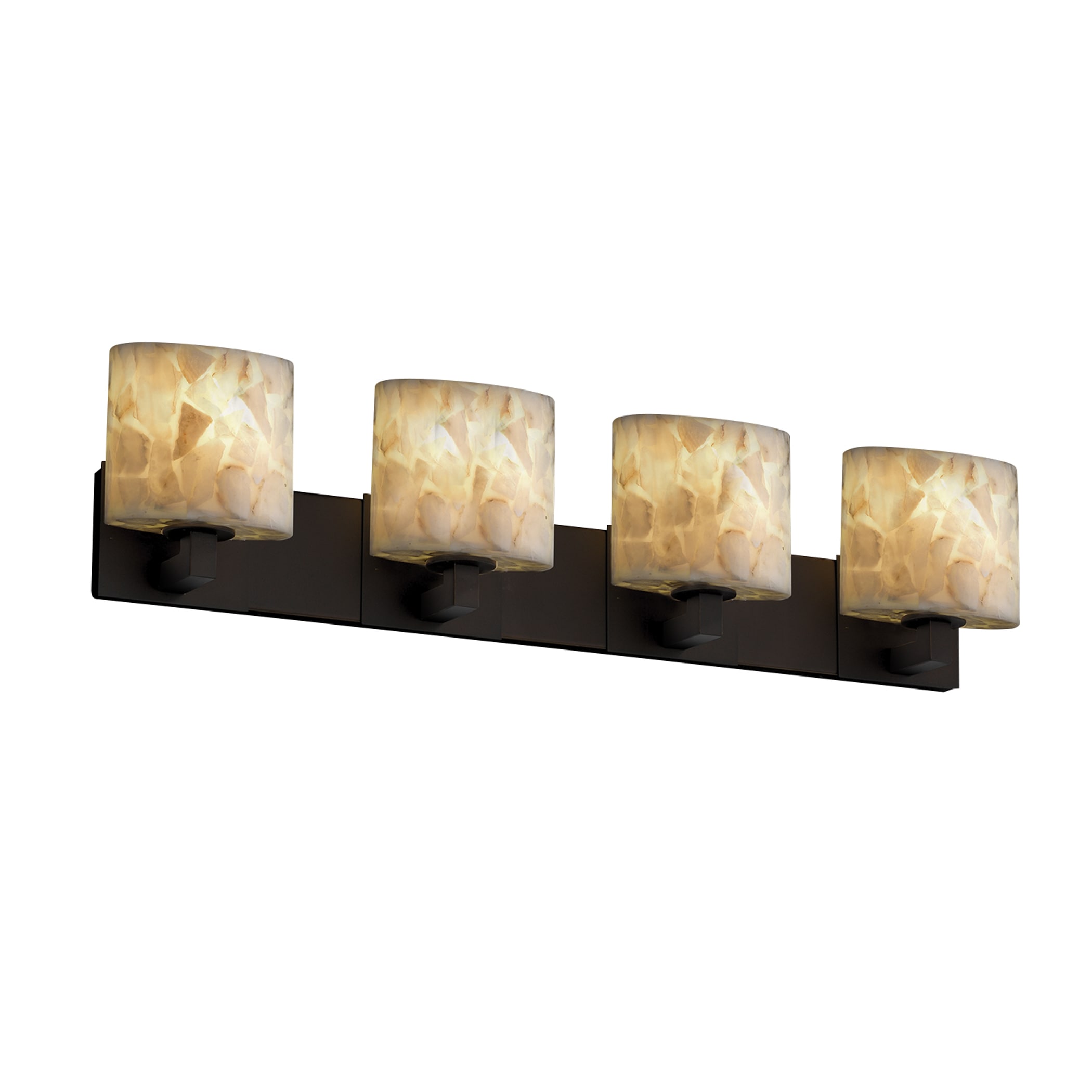 Justice Design Group ALR-8924-30-DBRZ Alabaster Rocks 35.25-in 4-Light Dark Bronze Transitional Vanity Light