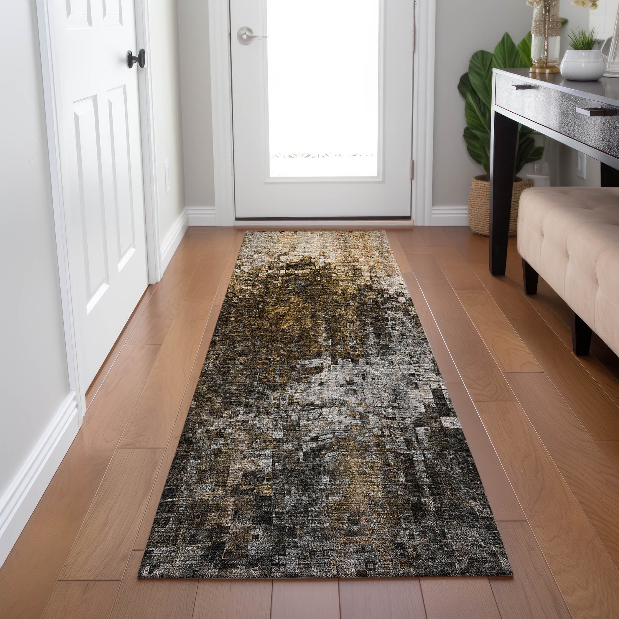 Addison Rugs ACN581BR2X8 Chantille ACN581BR 2 x 7 (ft) Polyester Brown Rectangular Indoor/Outdoor Geometric Moroccan Machine washable Runner rug