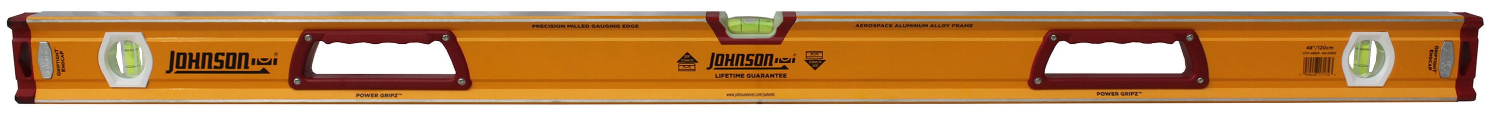 Johnson Level 1717-4800 Aluminum 48-in 3 Vial Box Beam Level