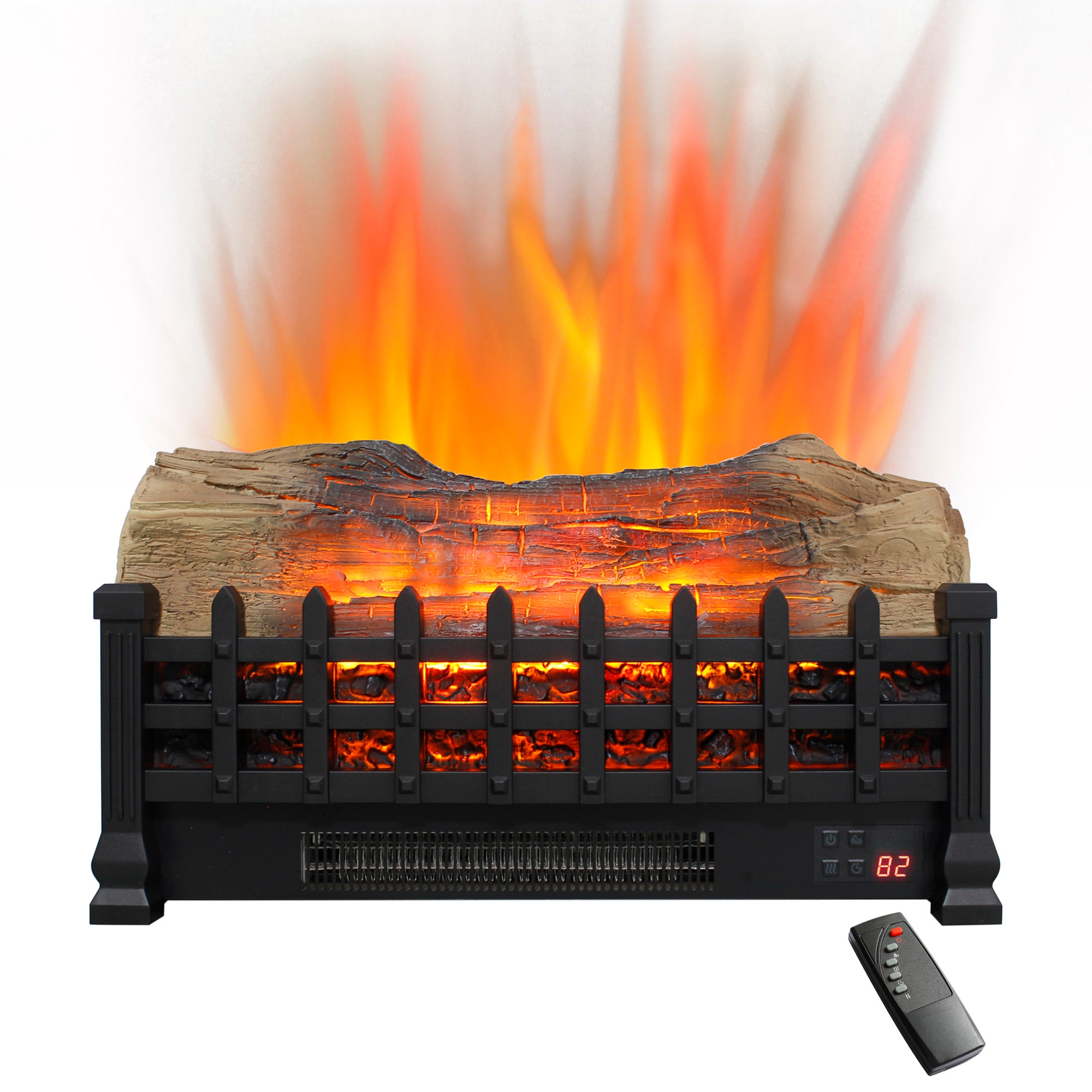 TATAHANCE 20.51-in W x 11.73-in H Antique Black Electric Fireplace Insert #WX-W1769-57FBLACK