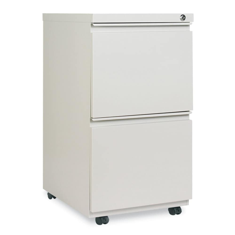 Alera ALENPBFFLG 2-Drawer File Pedestal with Full-Length Pull - Light Gray- Perfect for Home or Office