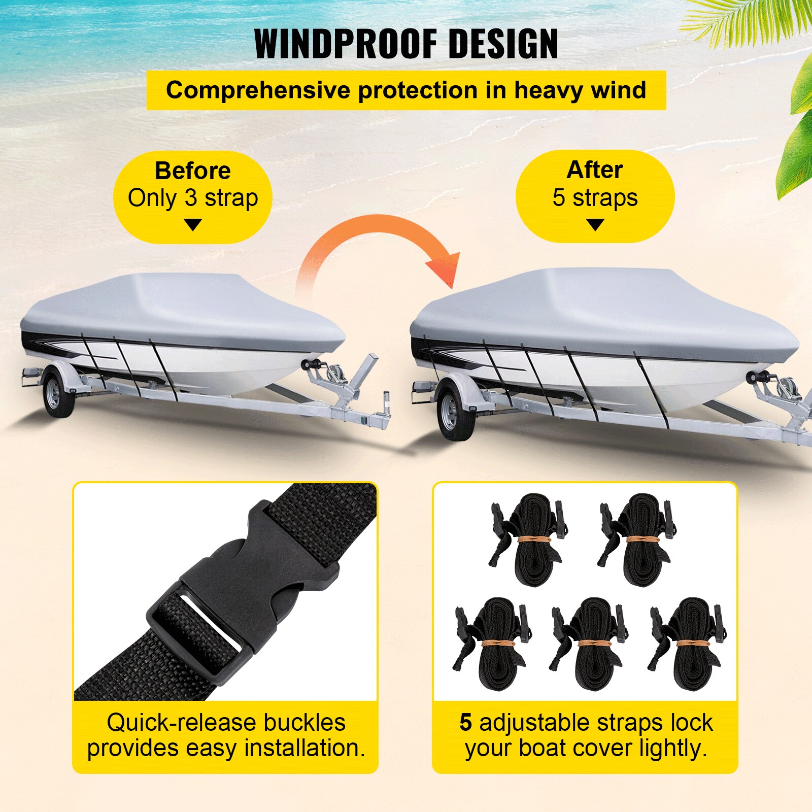 Boat Cover Straps Adjustable Buckle Straps 8 Pack Strap Buckles