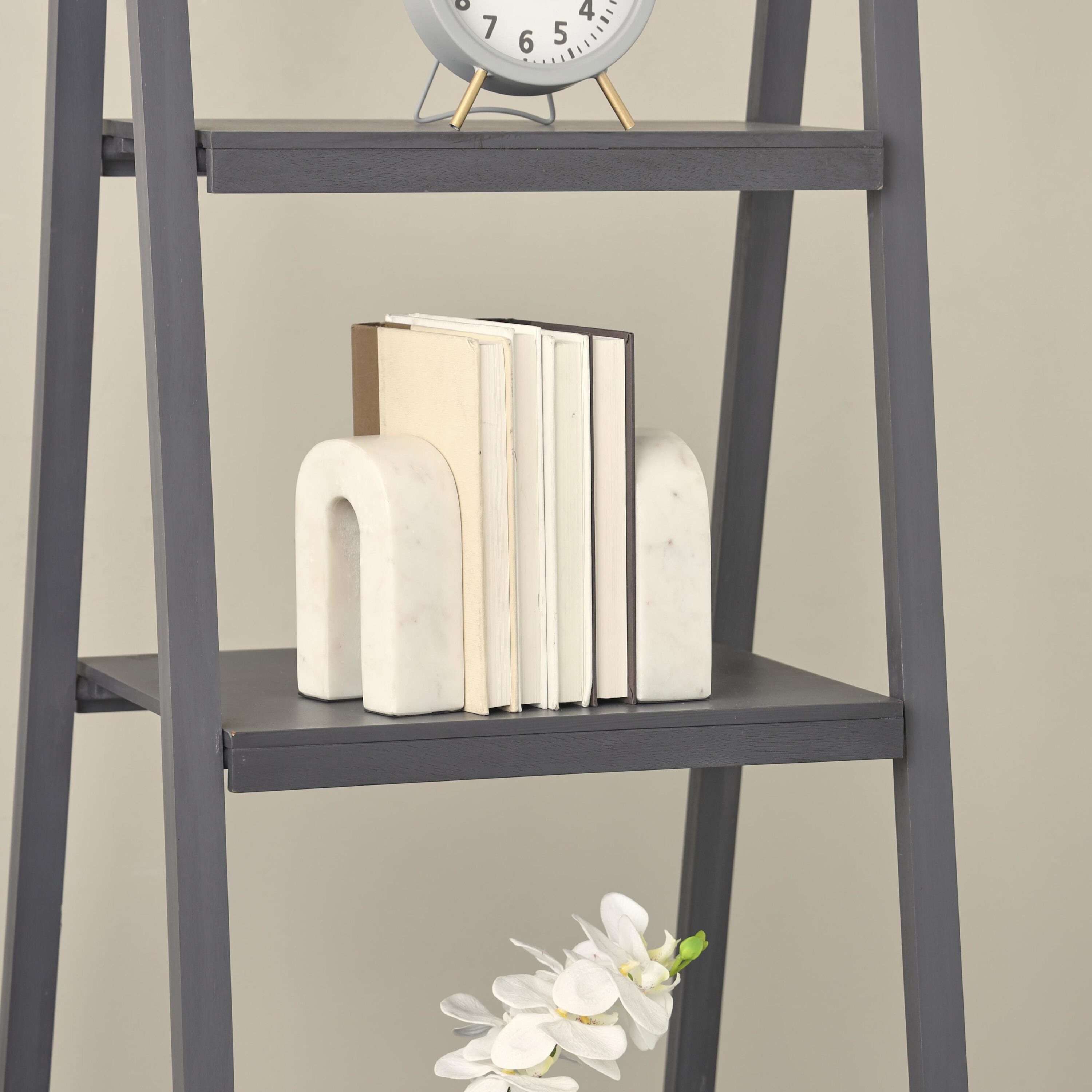 Grayson Lane 822548 2 -Pack Off-white Marble Modern Decorative bookends