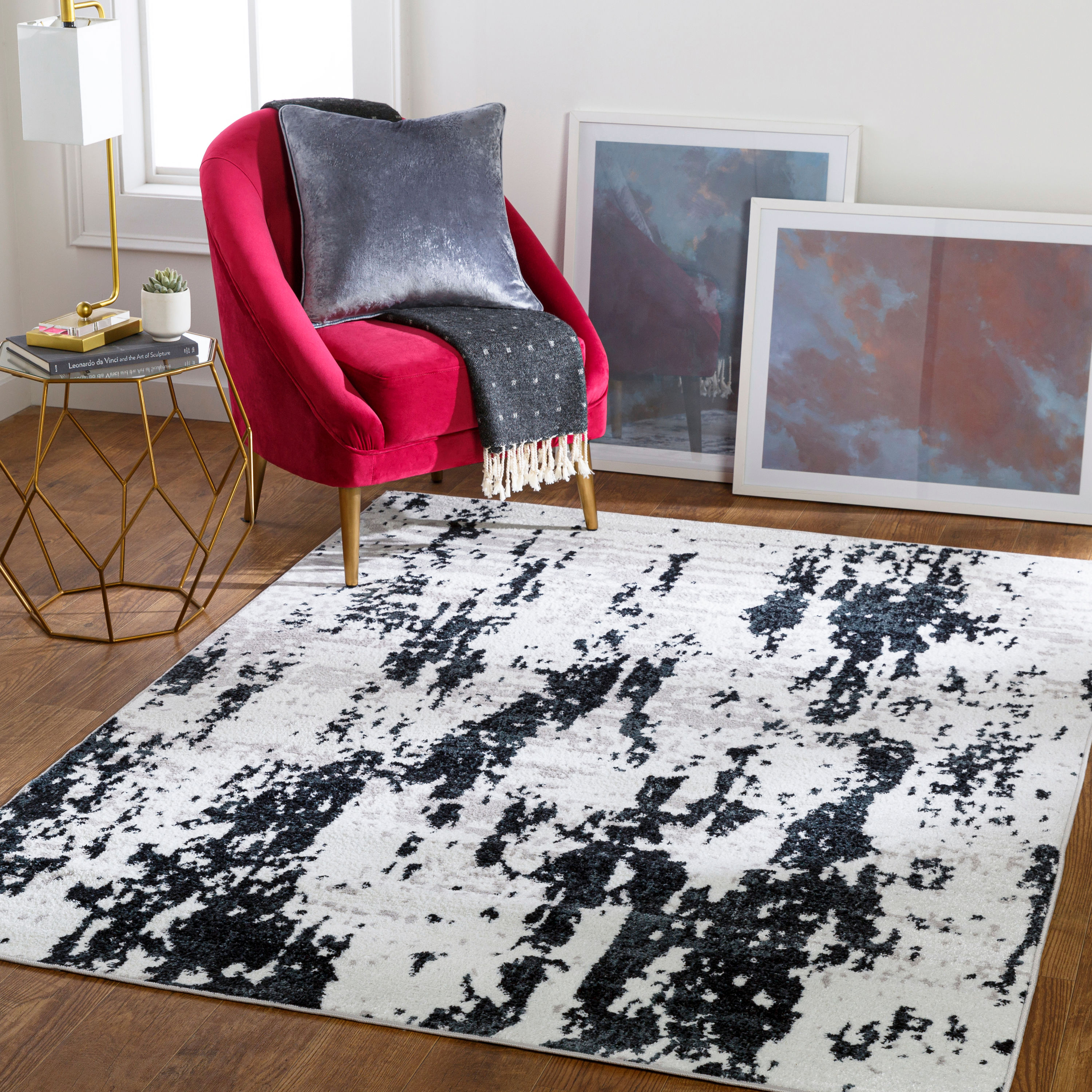 Artistic Weavers ADU2330-7996 Andalus 8 X 10 (ft) Dark Blue Indoor Abstract Mid-century Modern Area Rug