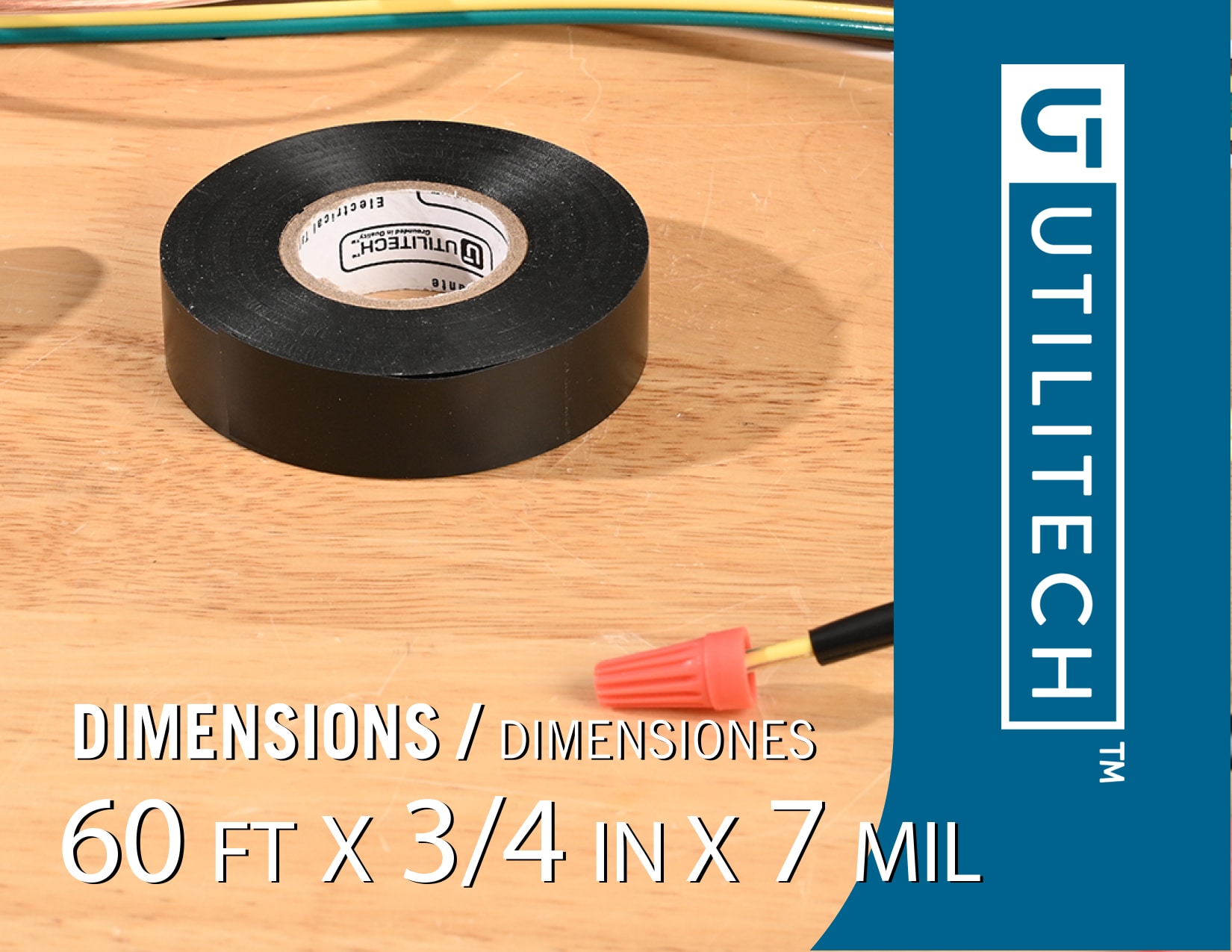Utilitech 0.75-in x 60-ft Vinyl Electrical Tape Black in the Electrical Tape  department at