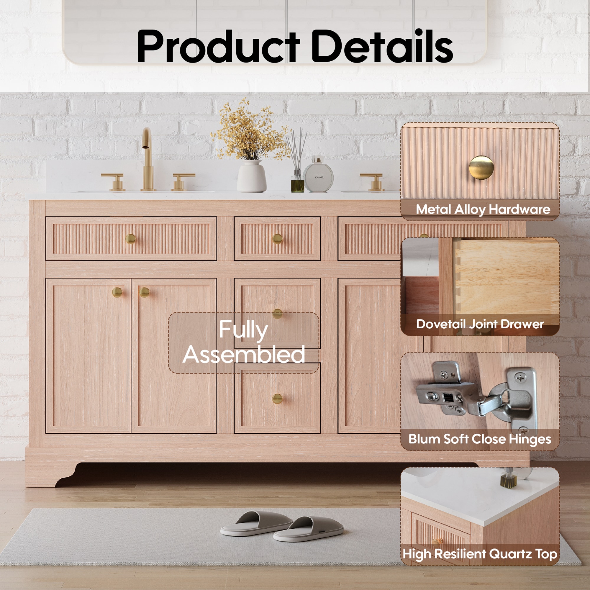 WELLFOR EX-VEBV48GR Bath-Vanity-Combo - View #4