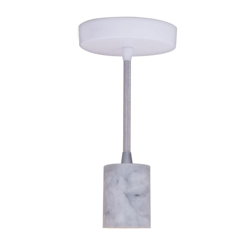 Bulbrite 810092 Natural marble White Glam Linear Medium Hanging Pendant light