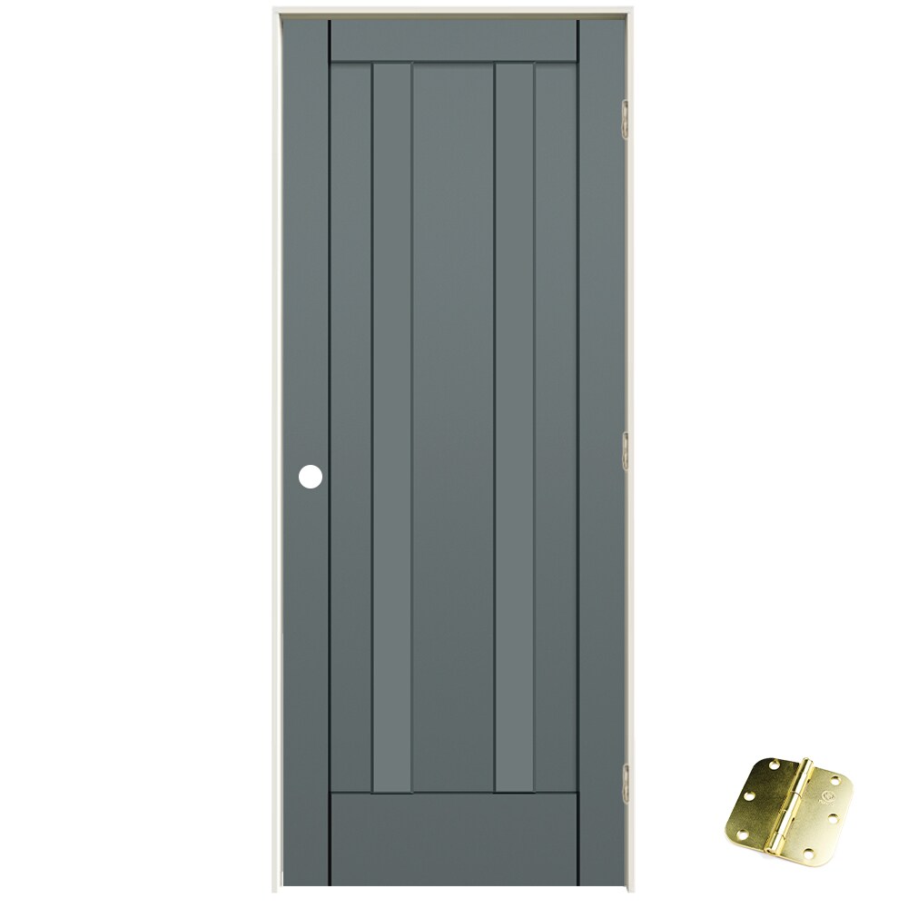 RELIABILT 36-in x 80-in Granite Solid Core 3-panel Left Hand MDF Single Prehung Interior Door