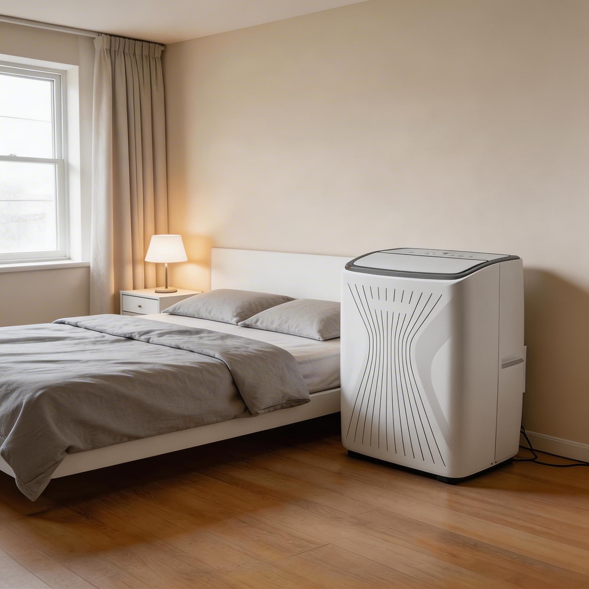 Aoile Powerful 5-in-1 Cooling Solution - Portable Air Conditioner 12000 BTU Cool/Fan/Dehumidifier/Auto/Sleep Modes Covers Up to 550 Sq.Ft Ideal for Bedroom Home Office Living Room Reliable Performance US Standard White