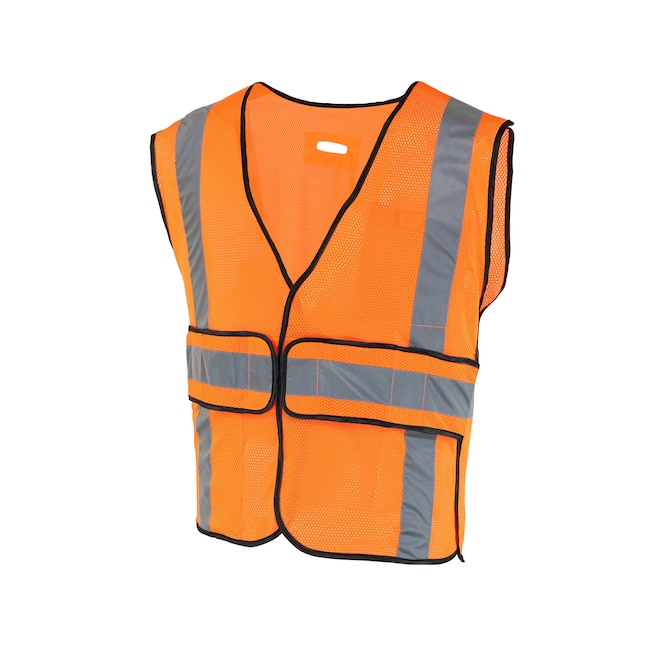 2XL Size XXL Reflective Safety Vest Hi-Vis Orange