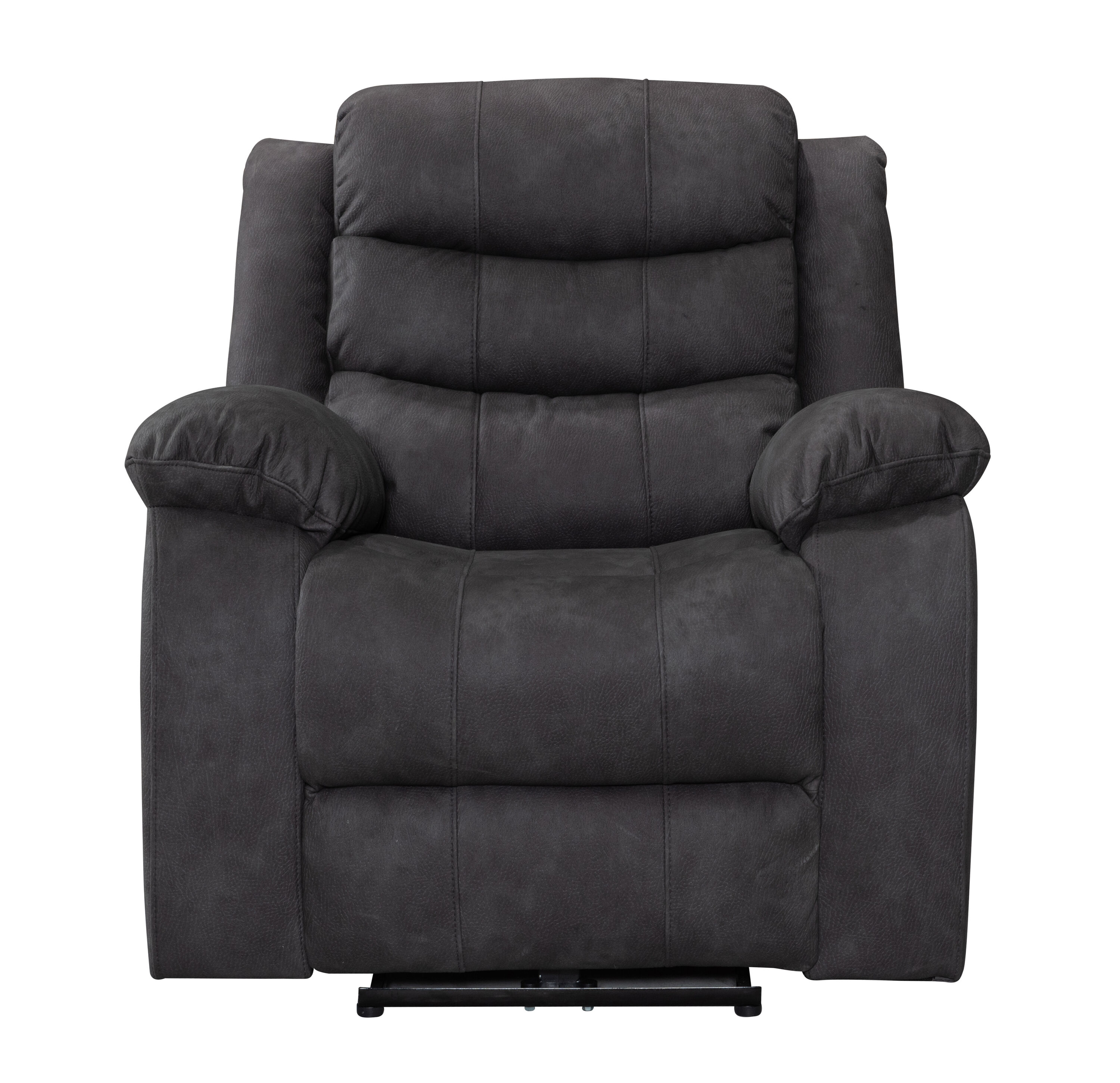 FC Design Charcoal Gray Linen Upholstered Tufted Powered Reclining ...