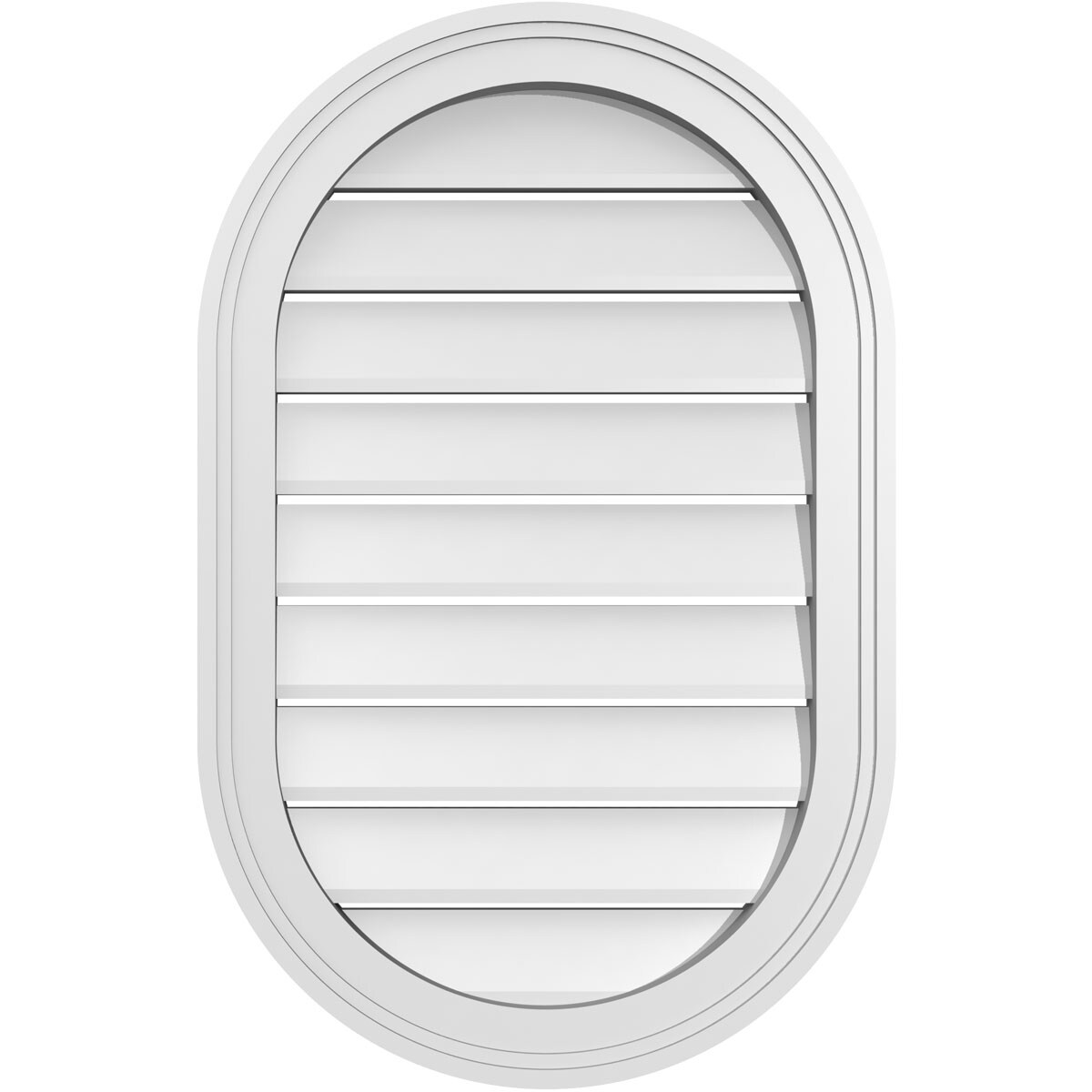 Ekena Millwork GVPVR18X2802SF 18-Inches x 28-Inches Off-white Oval PVC Gable Louver Vent