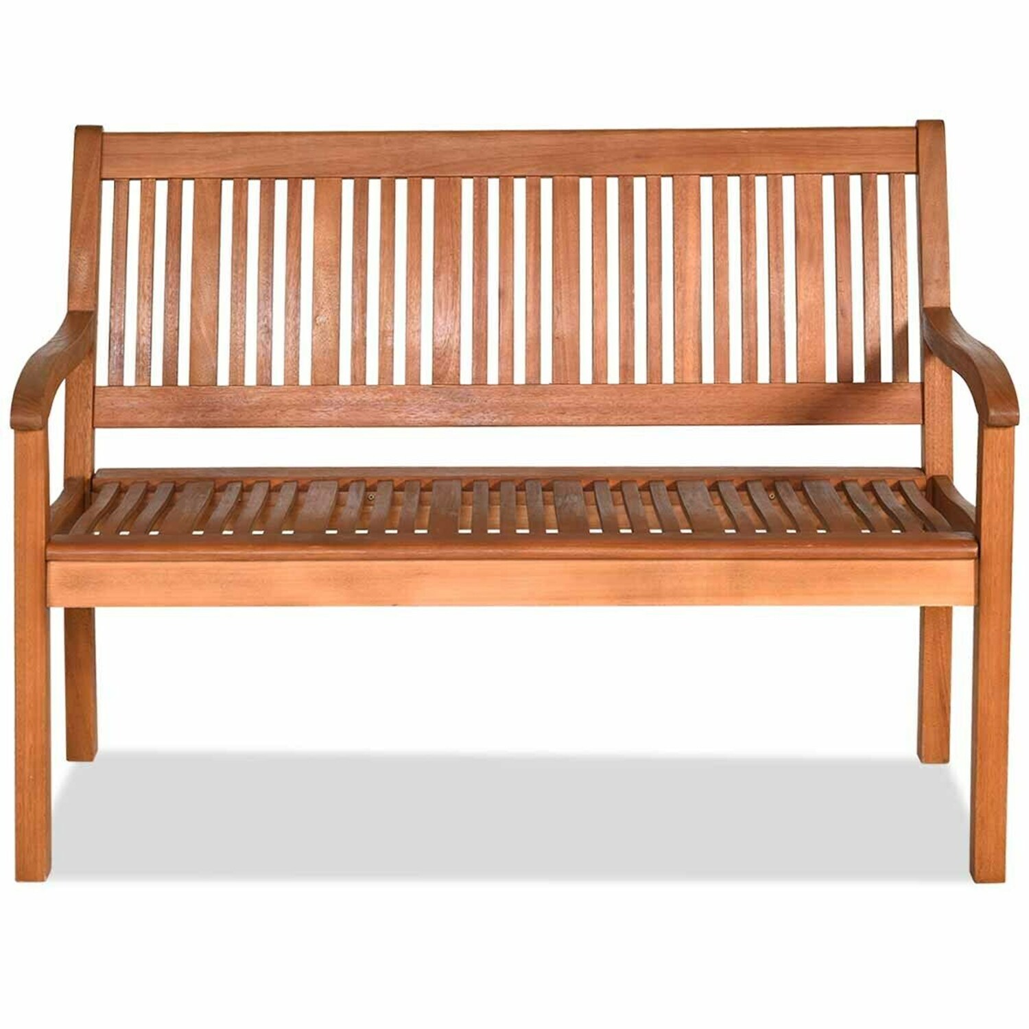 WELLFOR OUJ63888 CY Bench Loveseat 50-in W x 36-in H Eucalyptus Garden Bench
