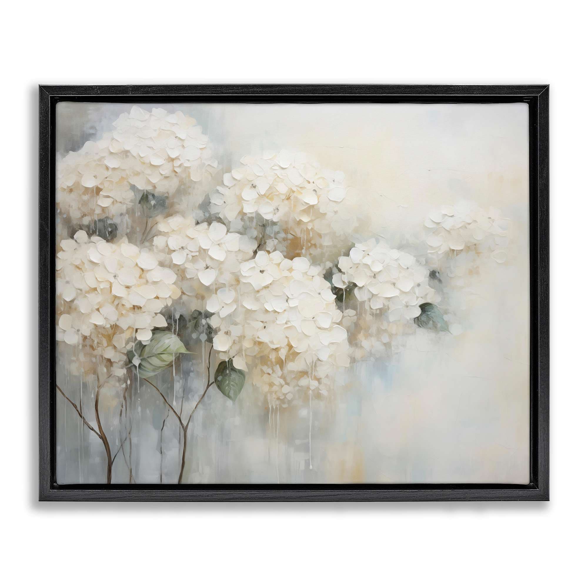 Stupell Industries BT-847-FFB-24X30 Subtle Fading White Hydrangeas Floating Frame design by Arlington Prints