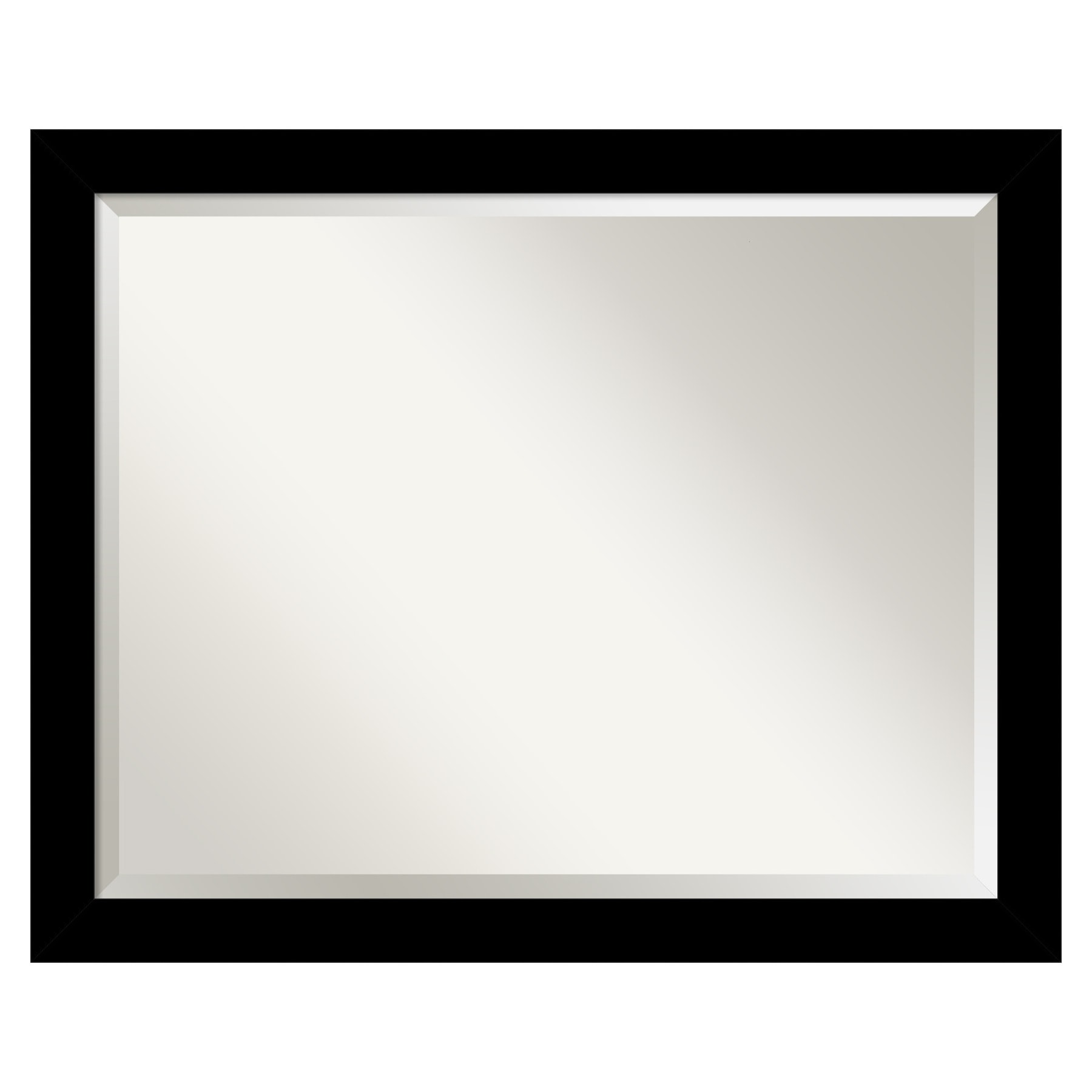 Amanti Art 31.25-in W x 25.25-in H Rectangle Basic Black Narrow Framed Vanity Mirror