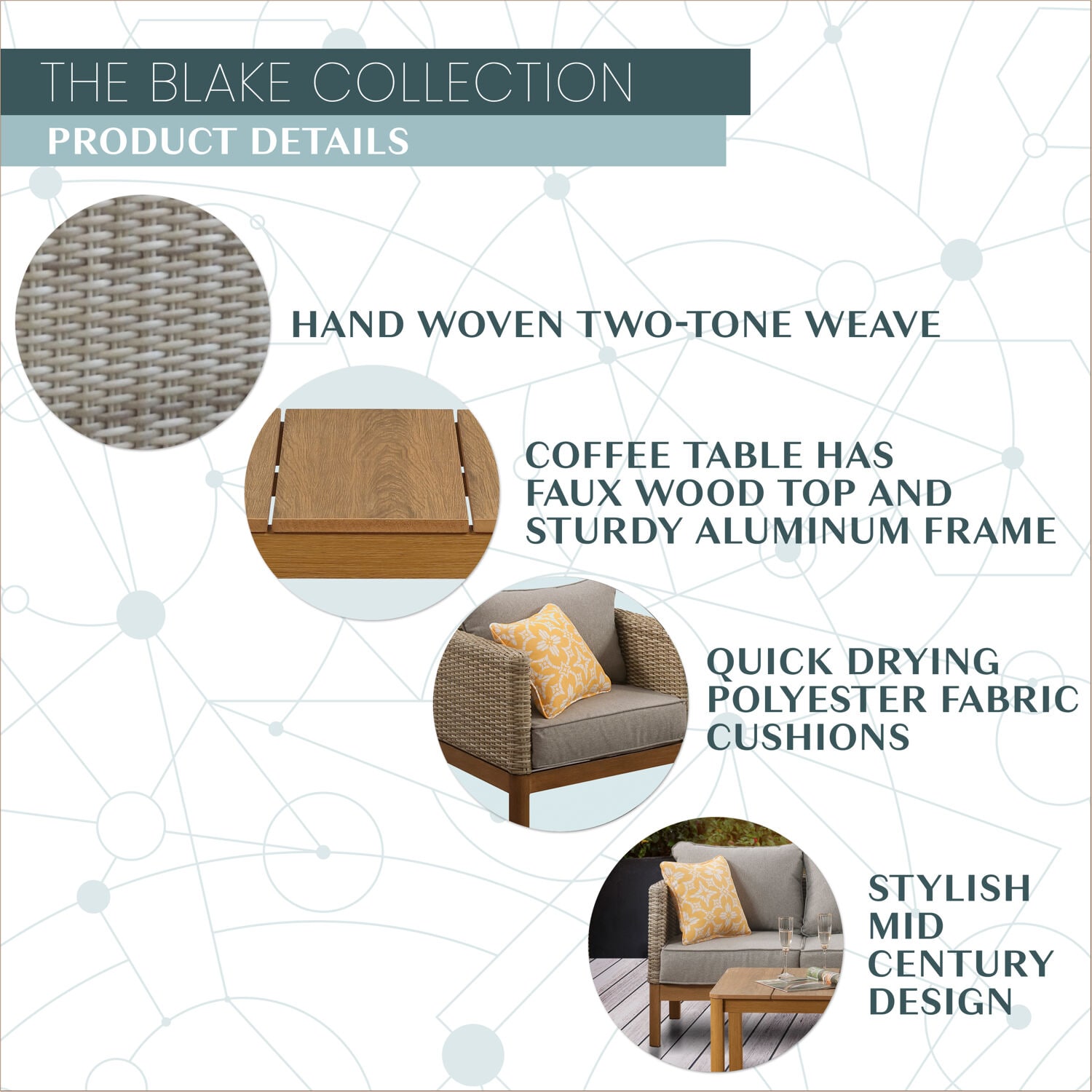 Mod Furniture BLAKE4PC-GRY Patio-Conversation-Sets - View #4