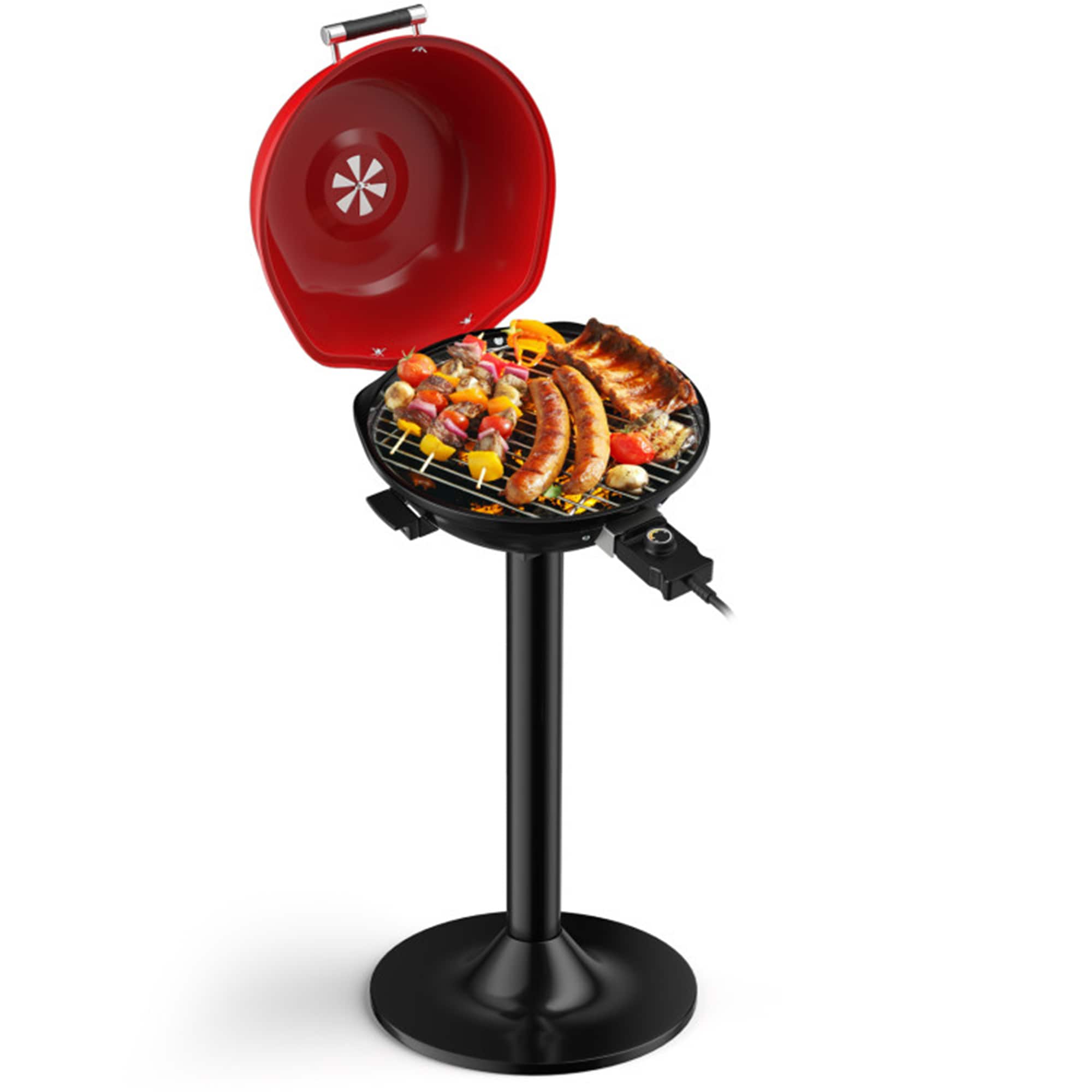 Mondawe MO435RE 1600 -Watt Black and Red Electric Grill