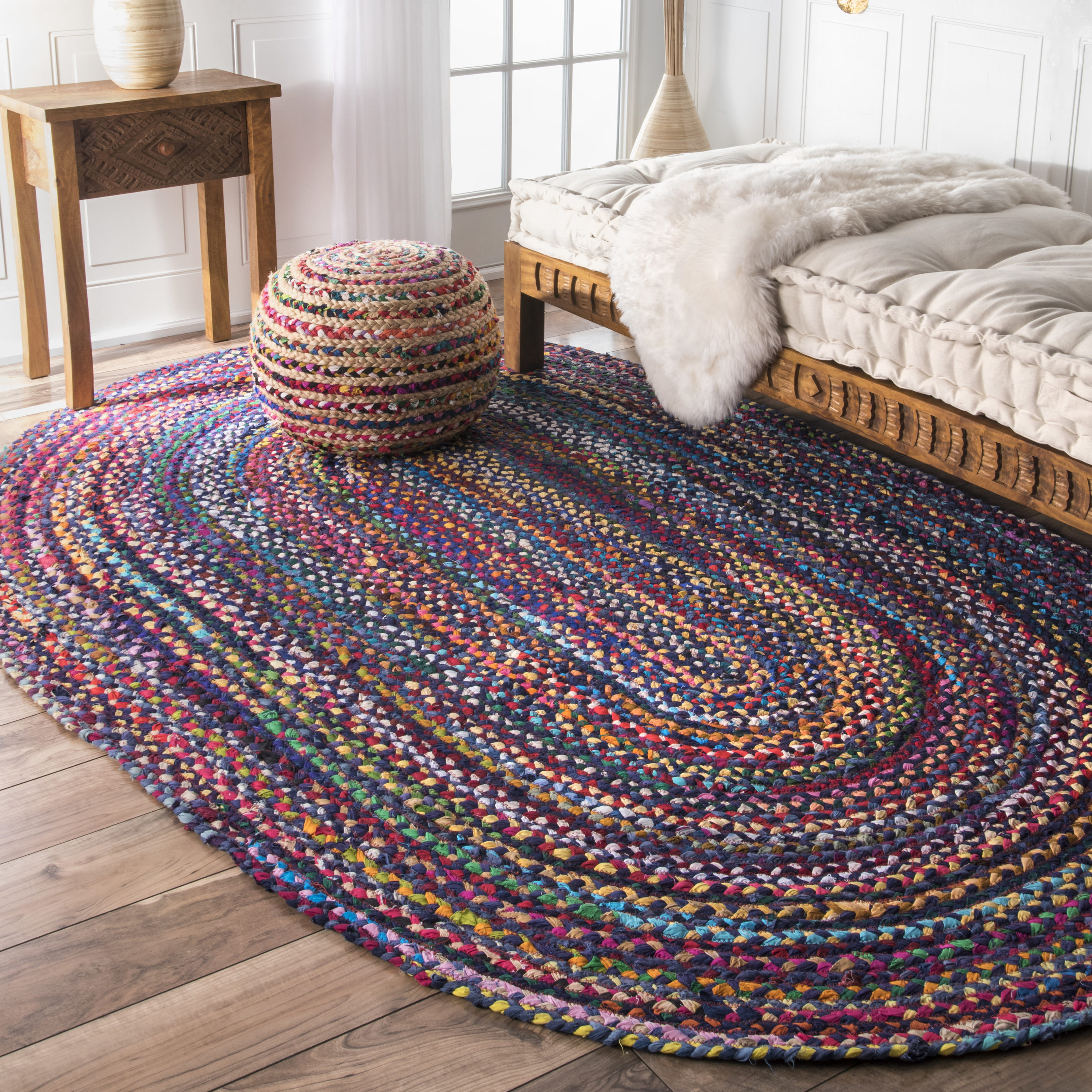 nuLOOM Tammara 7 X 9 (ft) Braided Blue Oval Indoor Braided Area Rug in the  Rugs department at