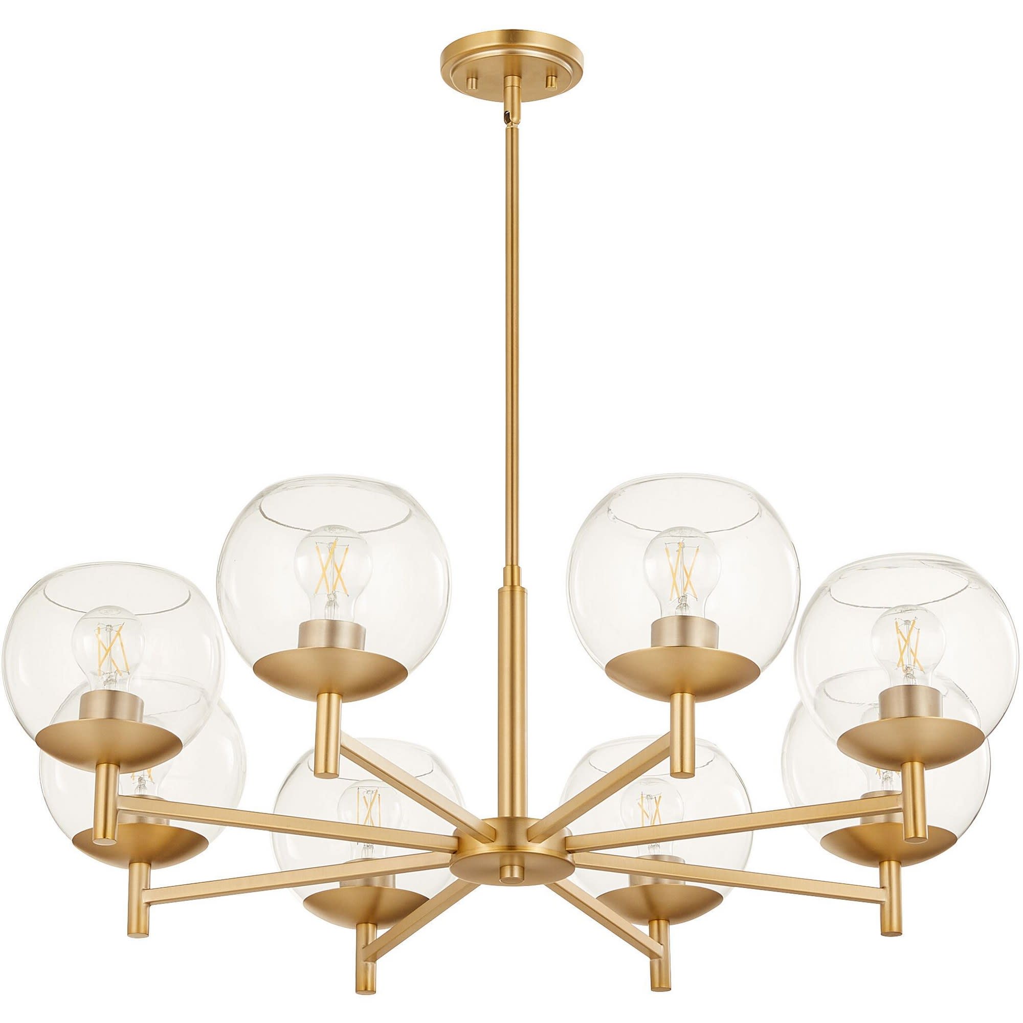 Quorum International Lyon 8-Light Contemporary Aged Brass Chandelier