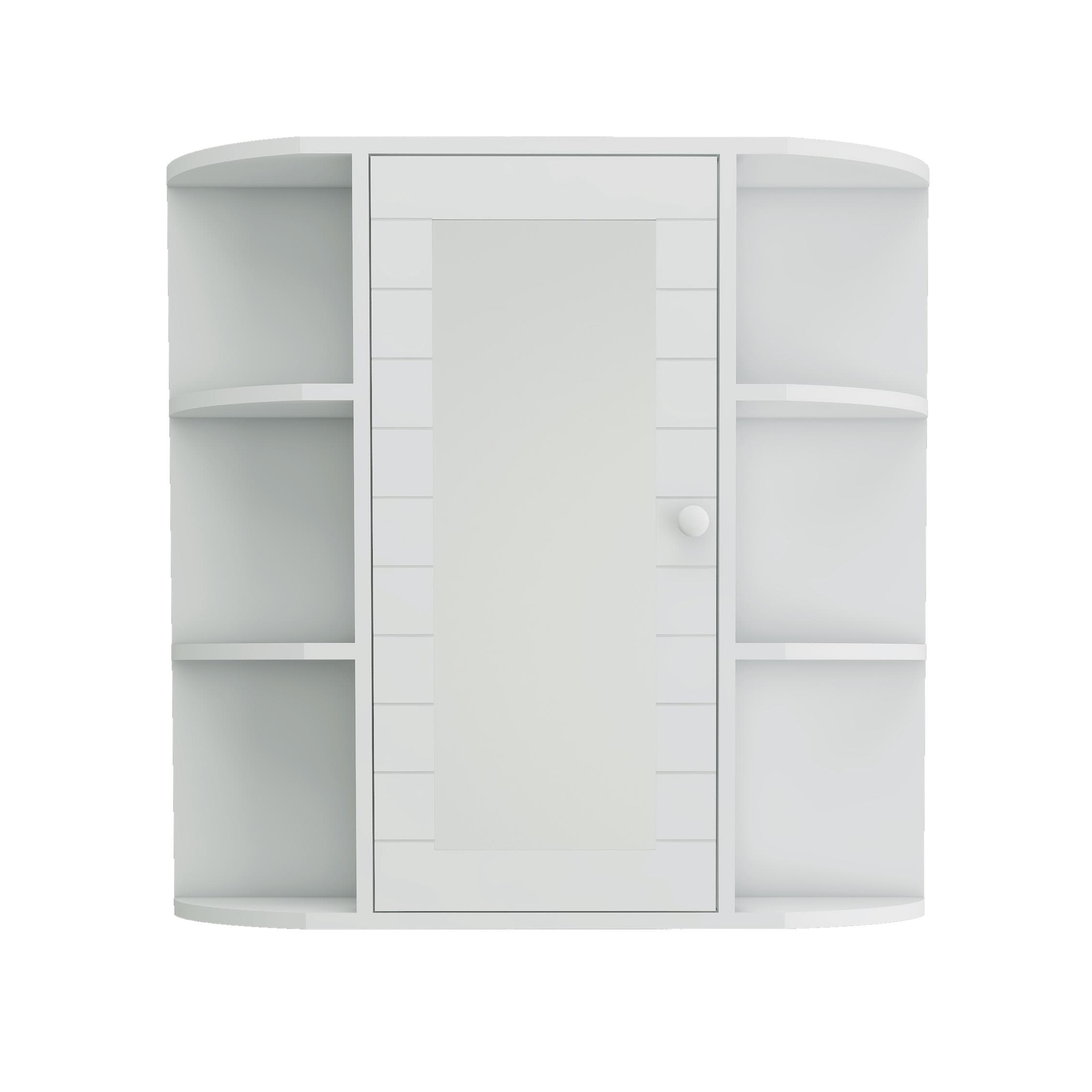 Forclover DASE-06527 23.42-in x 23.22-in Surface Mount White Mirrored Rectangle Medicine Cabinet