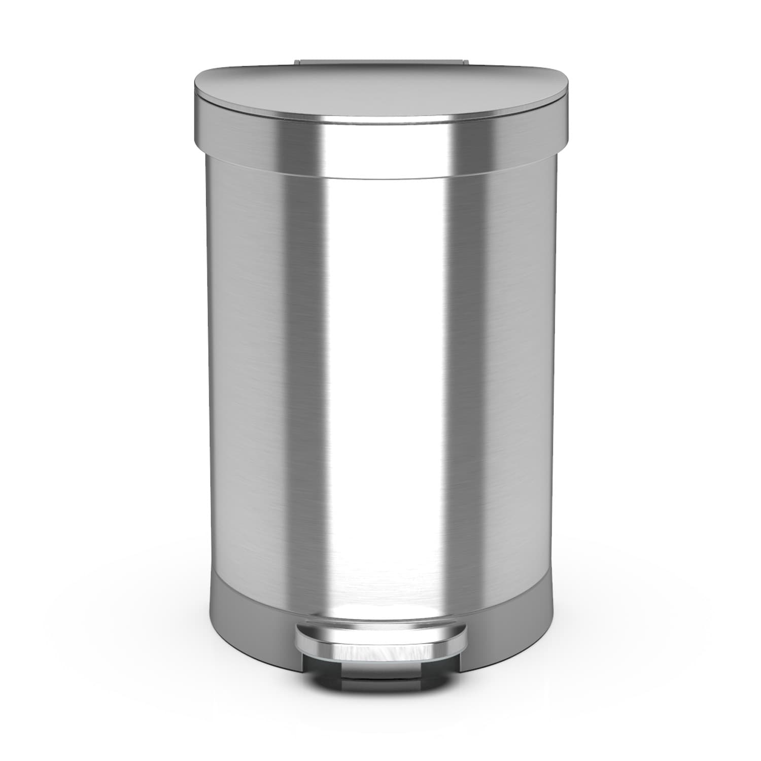 allen + roth LWS-45-39 45 Liter Stainless Steel Silver Steel Indoor/Outdoor Kitchen Hinged Lid Trash Can