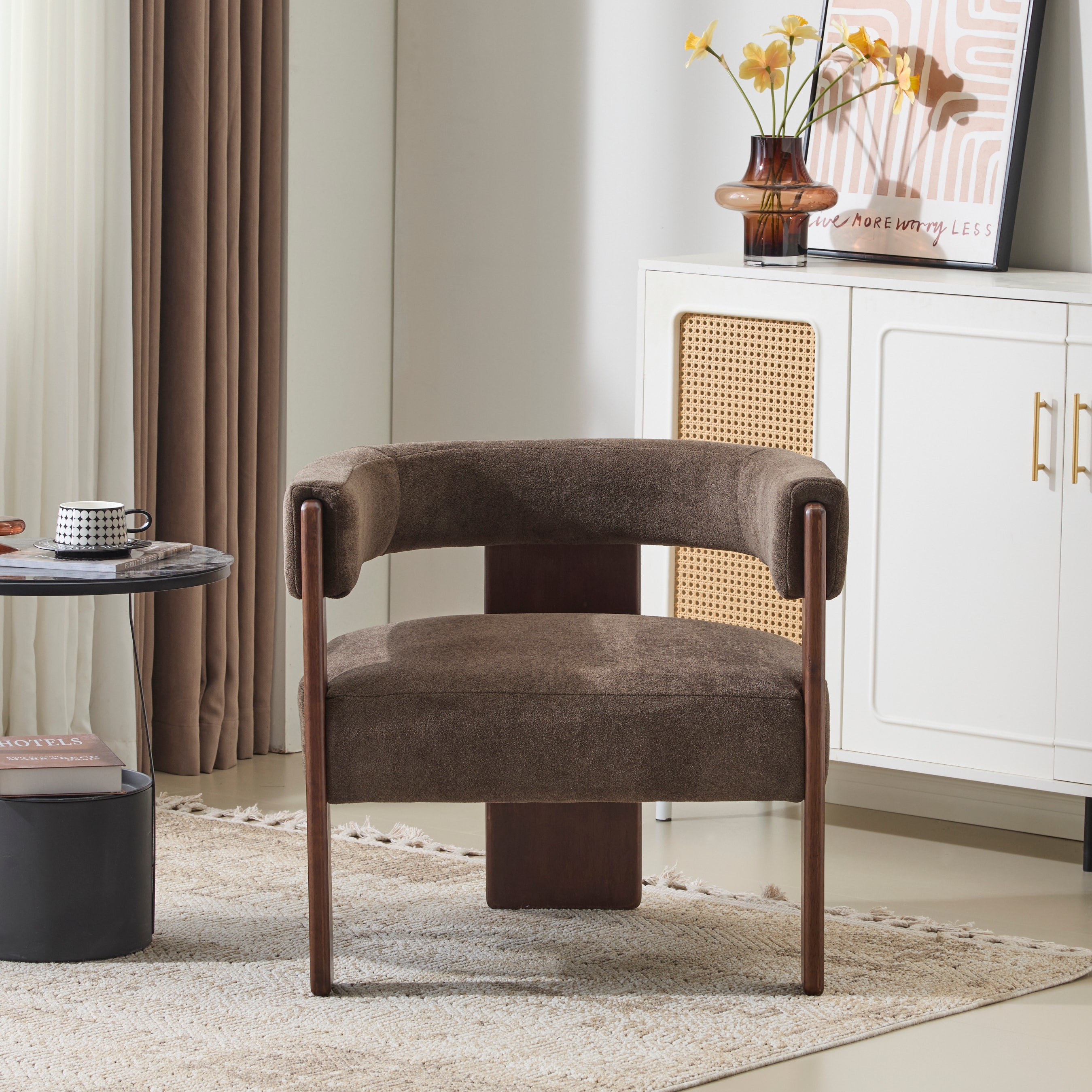 Christopher Knight Home - 29.5-in W Casual Brown Velvet Accent Armchair