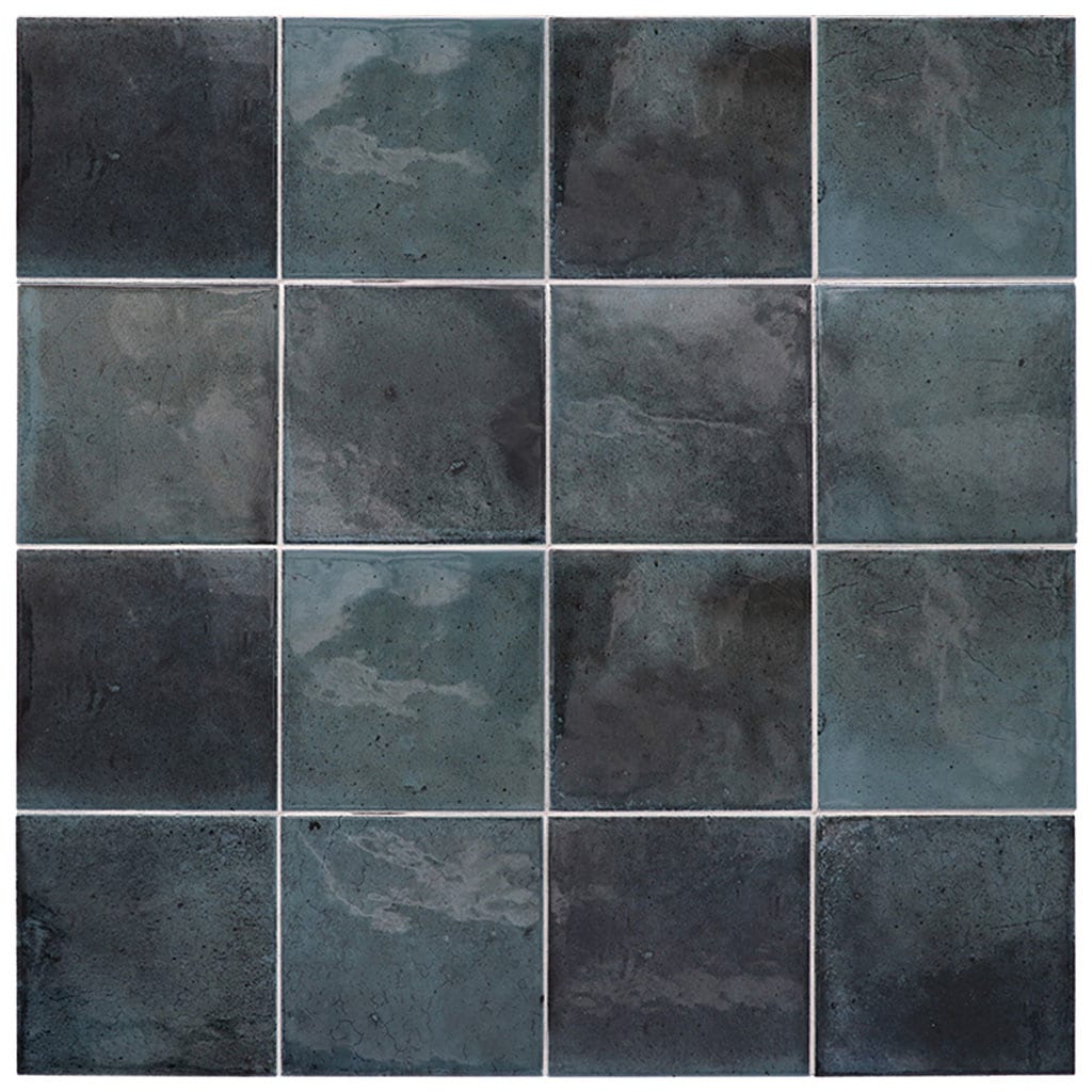 Apollo Tile Antiek Spruce Blue 4-in x 4-in Glossy Ceramic Patterned Floor and Wall Tile (5.39-sq. ft/ Carton)