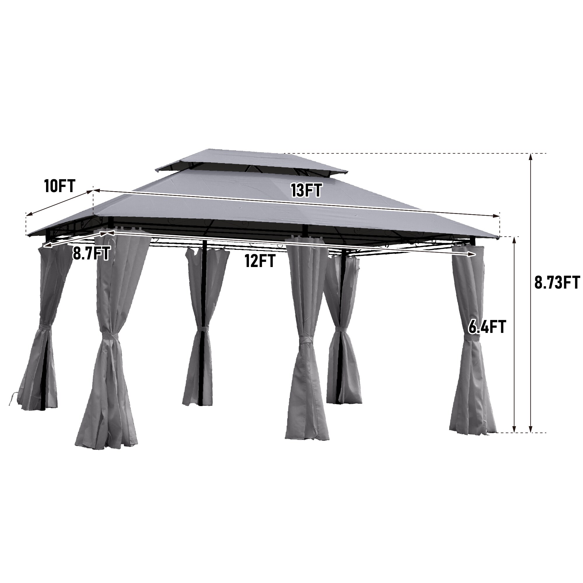 LOVMOR SF-M-W419P282068 Wood-Resin-Gazebos - View #3