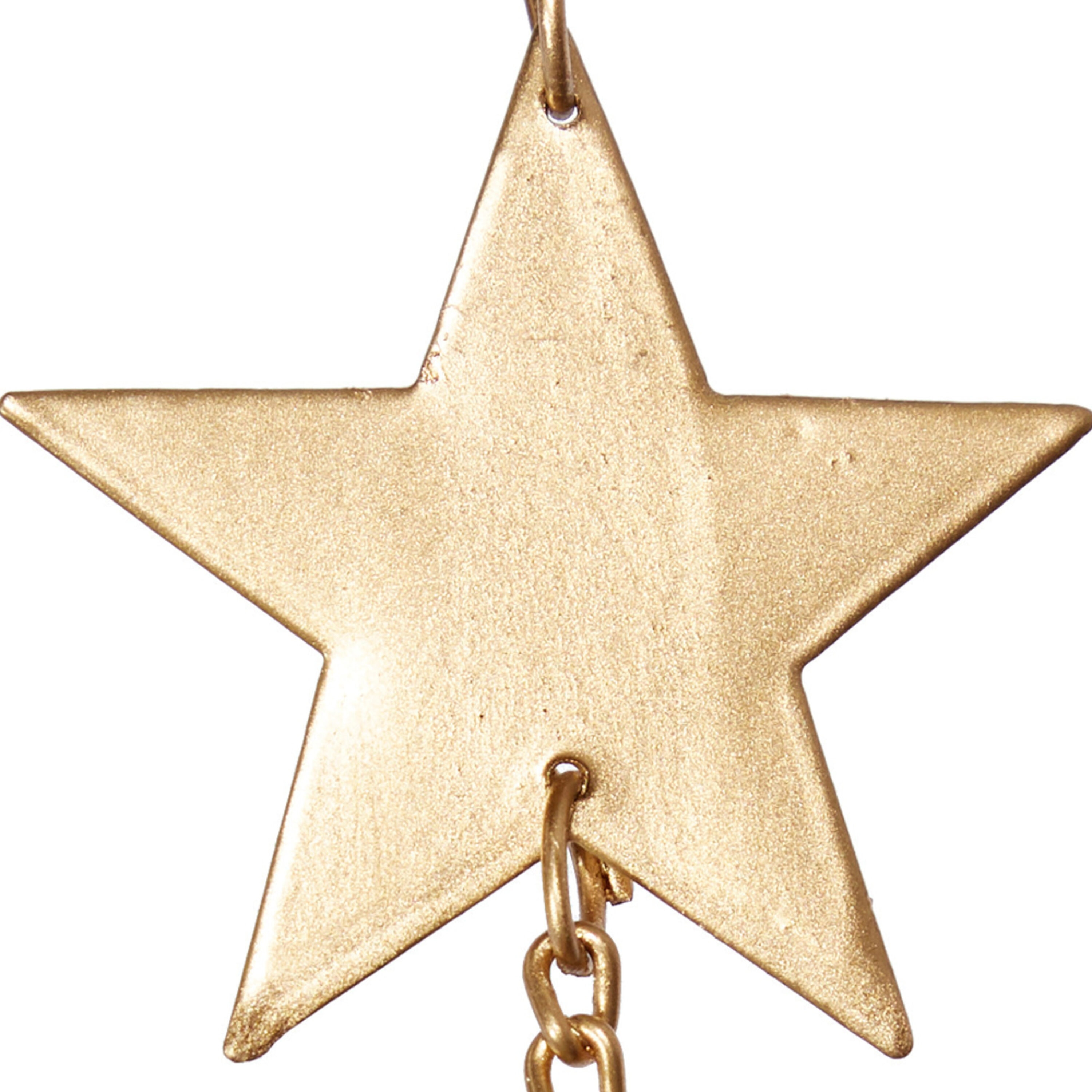 Gold Metal Moon and Star Windchime with Bead Accents, 39"