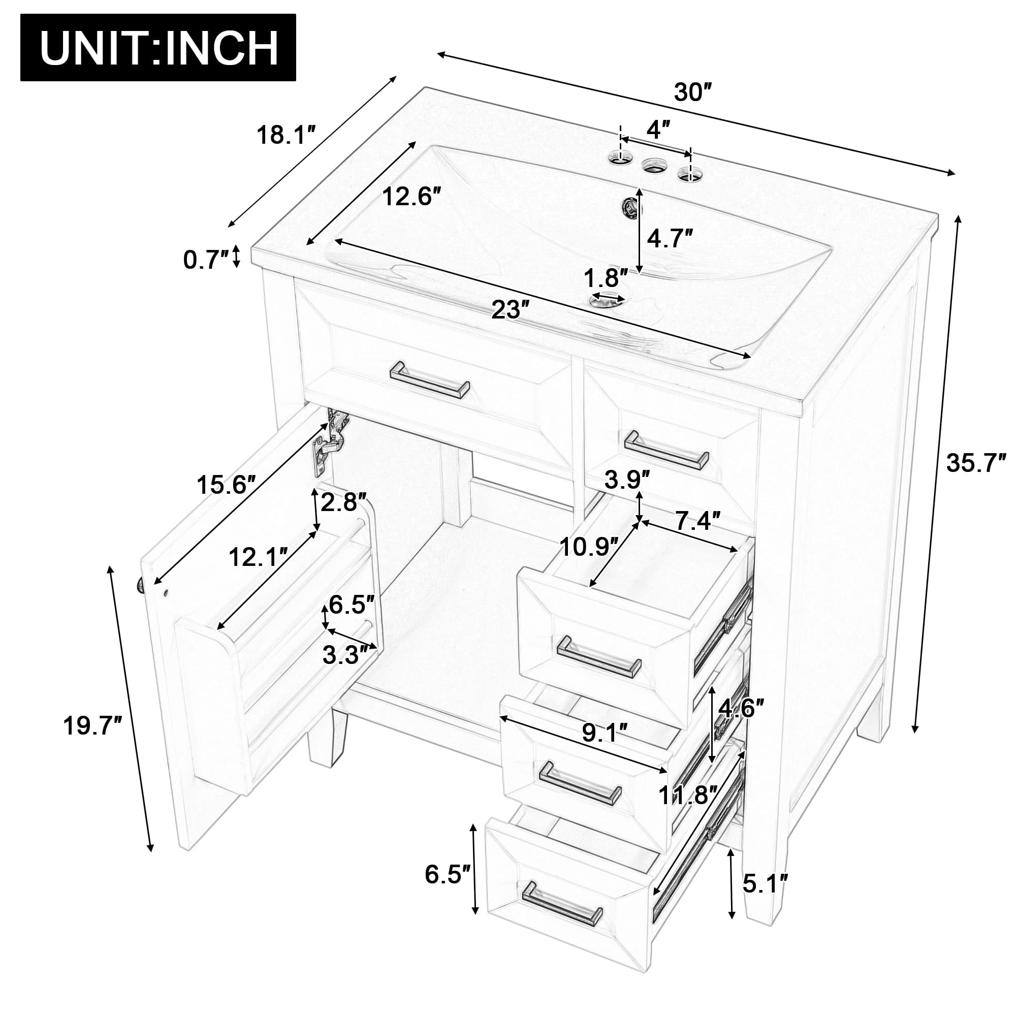 Vynxaria LEXY1209-DJYS-SZT024 Bath-Vanity-Combo - View #4