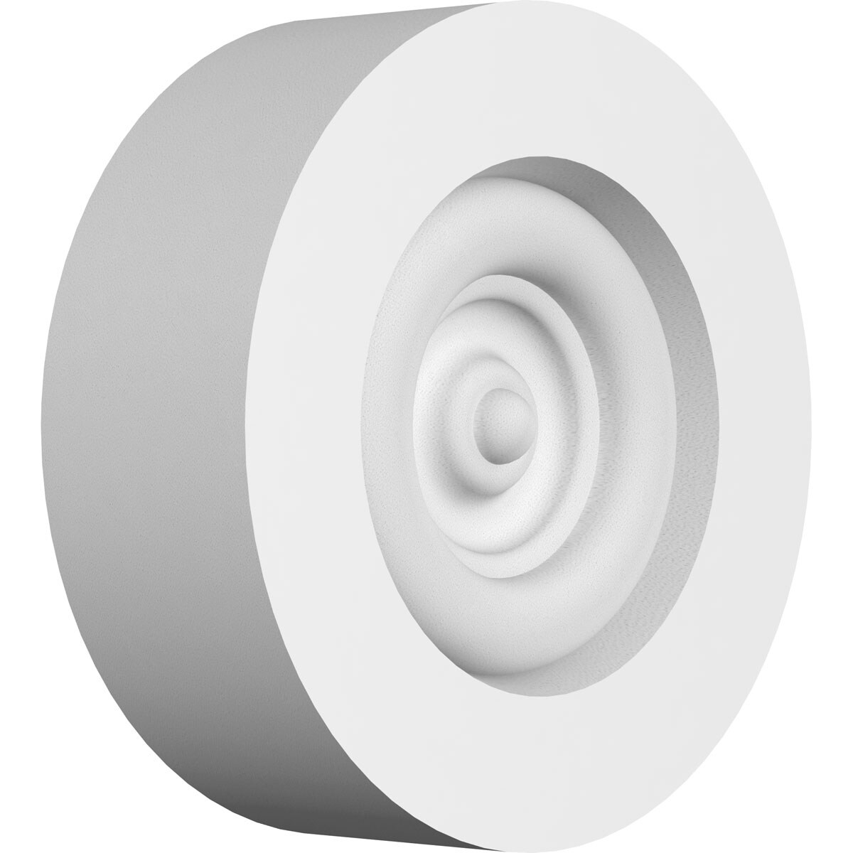 Ekena Millwork ROSP030X030X100GRY02 Standard Grayson Bullseye with Square Edge Bullseye 3-in x 3-in Round Unfinished PVC Rosette