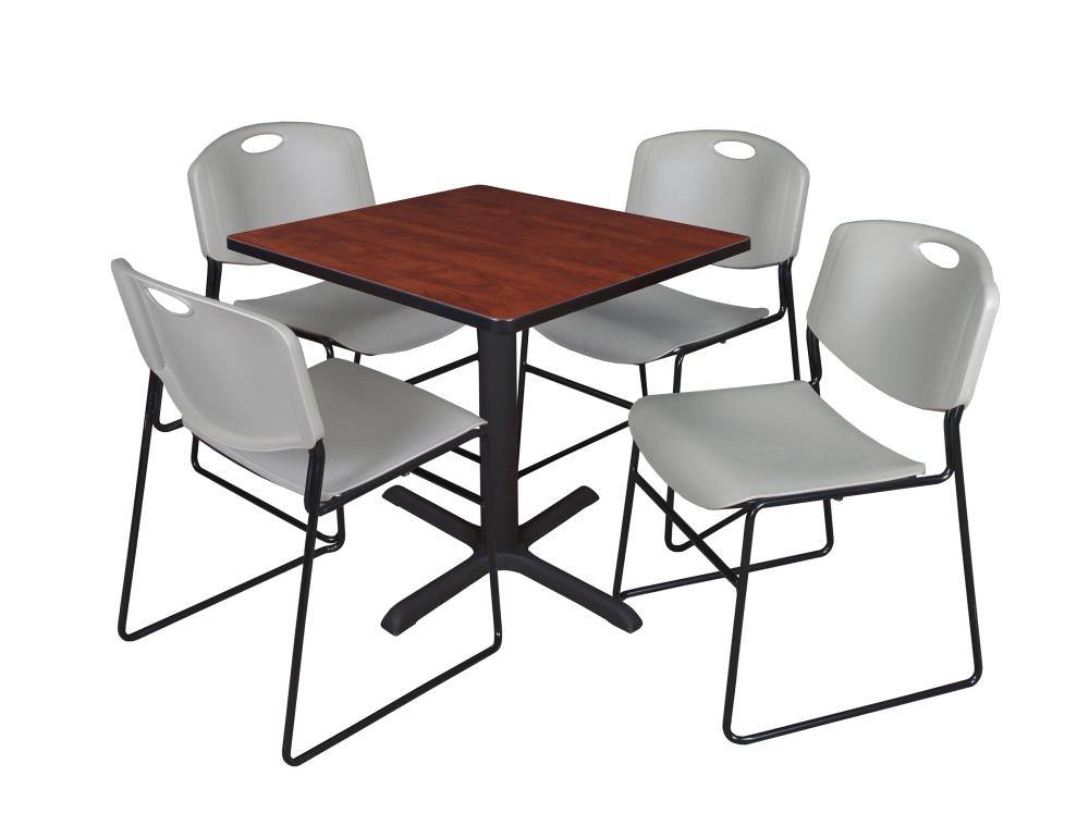 Regency TB3030CH44GY Breakroom Red 4-Person Training Table (30-in W x 29-in H)