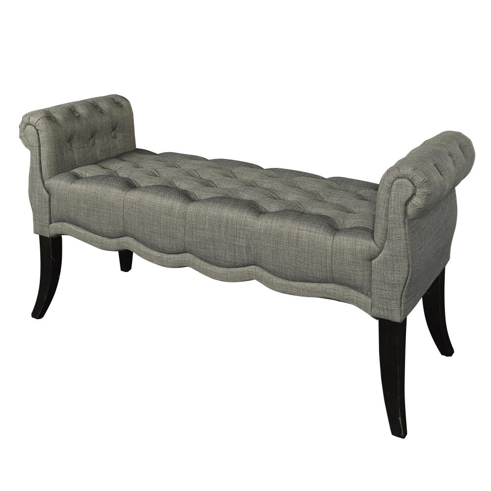 Linon Madison Casual Charcoal Accent Bench 49 5 In X 16 5 In X 24 5 In   14080296 