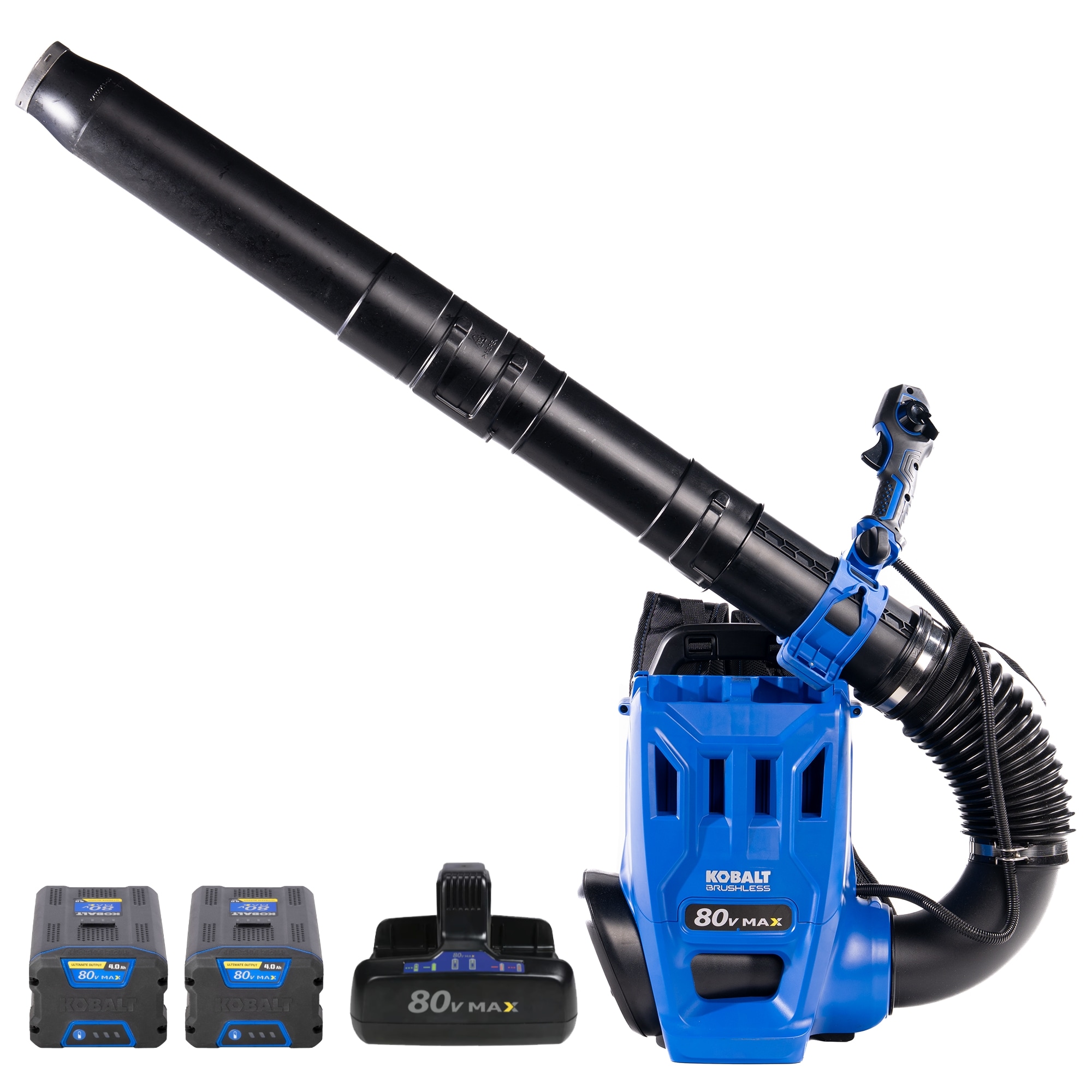 Kobalt KBB 4280D-06 Dual Port 80-volt 850-CFM 210-MPH Battery Backpack Leaf Blower 4 Ah