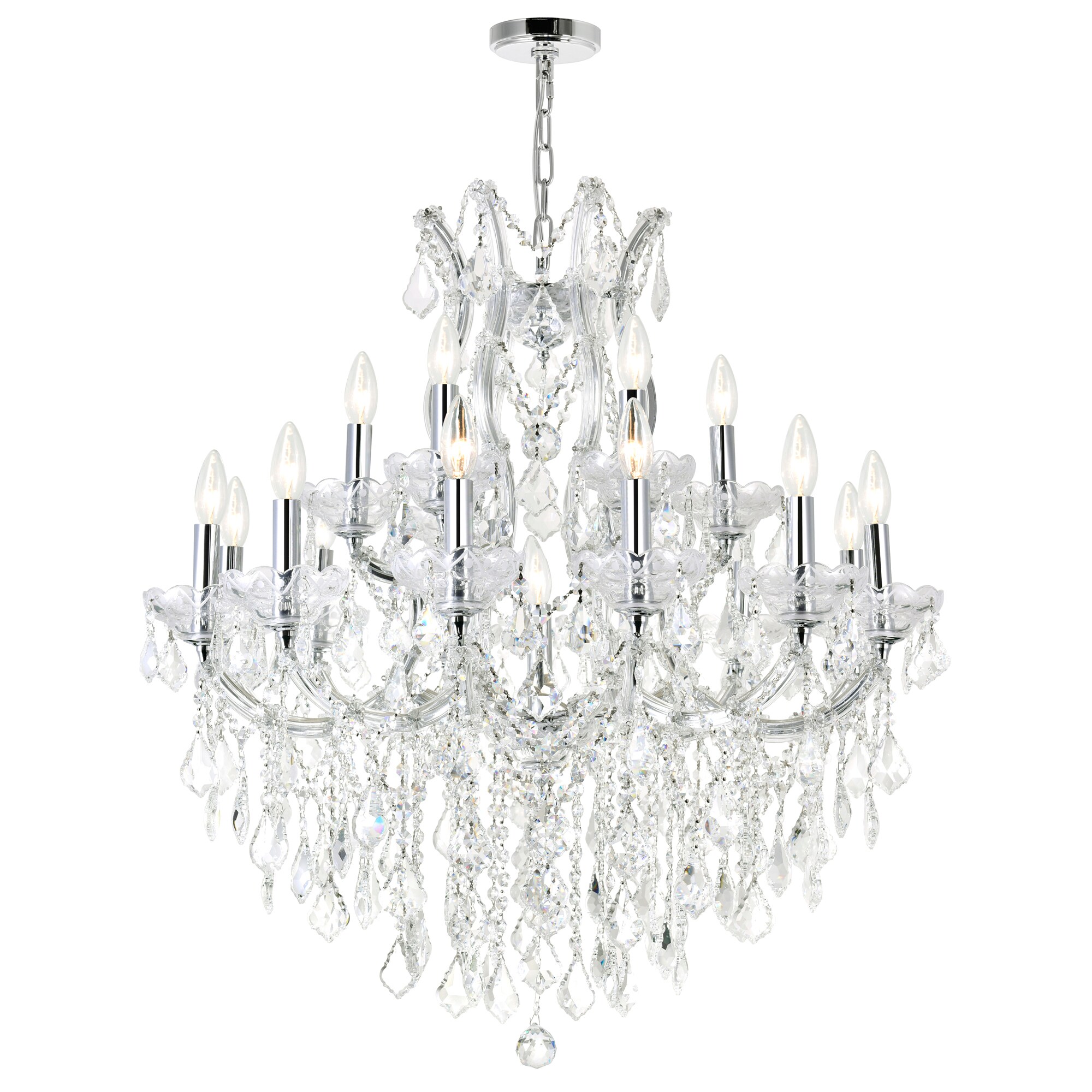 CWI Lighting Maria Theresa 19-Light Chrome Traditional Chandelier ...