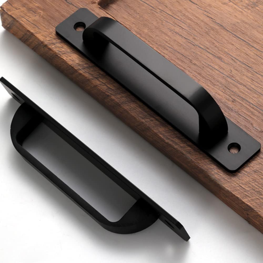 Lovav Aluminum Cabinet Handles with Base Plate Drawer Sliding Door Pulls - 12 Pack