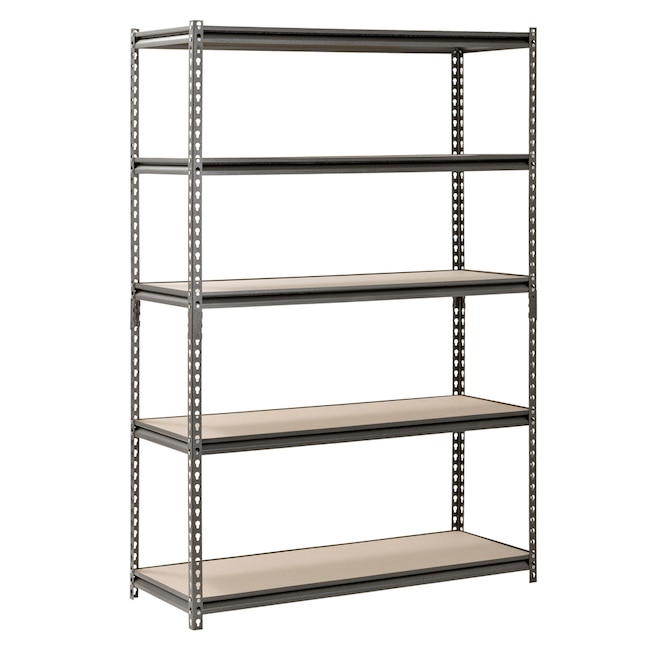edsal Muscle Rack Steel Heavy Duty 5-Tier Utility Shelving Unit (48-in W x  18-in D x 72-in H), Silver in the Freestanding Shelving Units department at