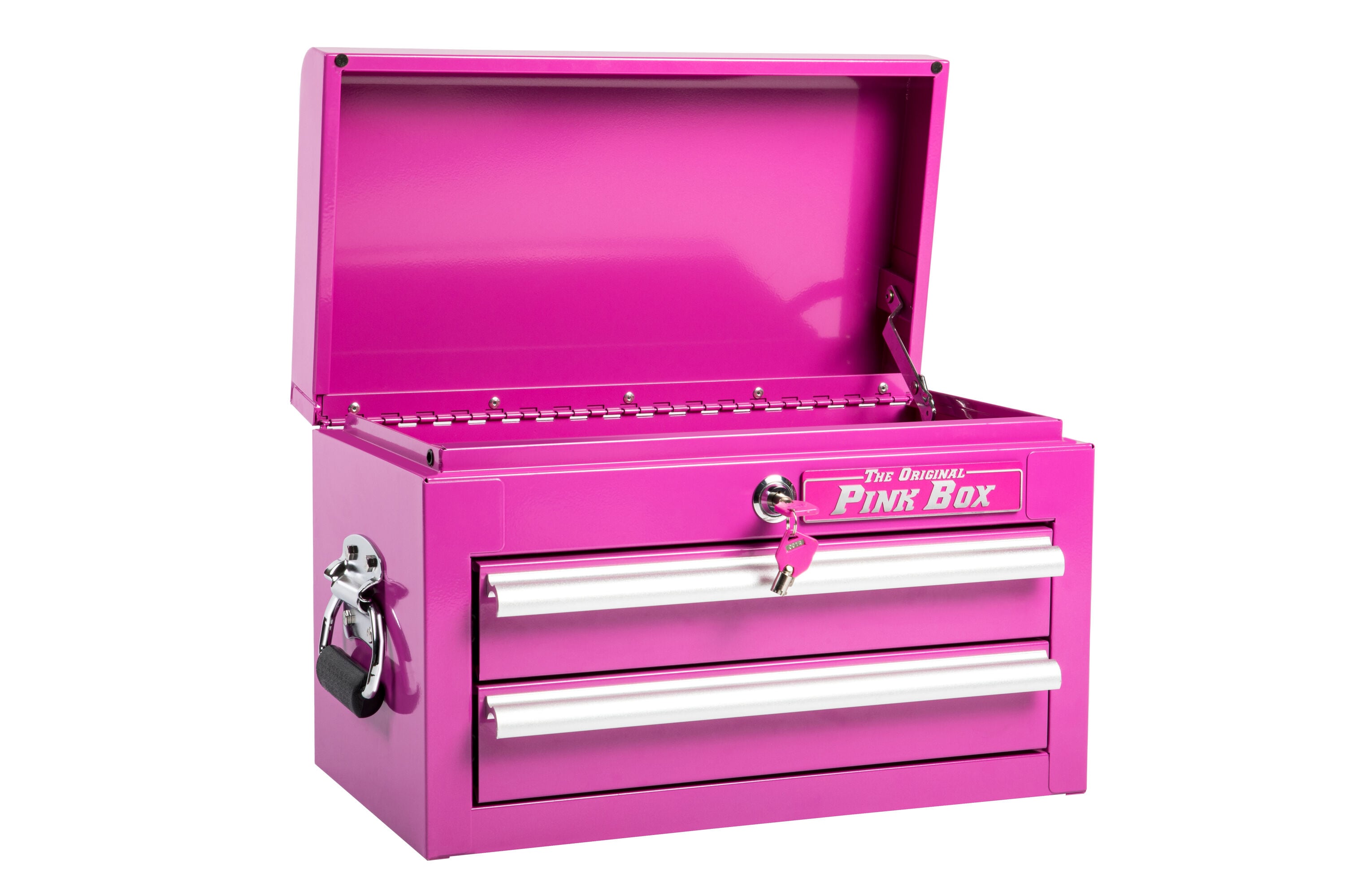 The Original Pink Box 18-in Ball-bearing 2-Drawer Pink Steel Lockable Tool  Box in the Portable Tool Boxes department at