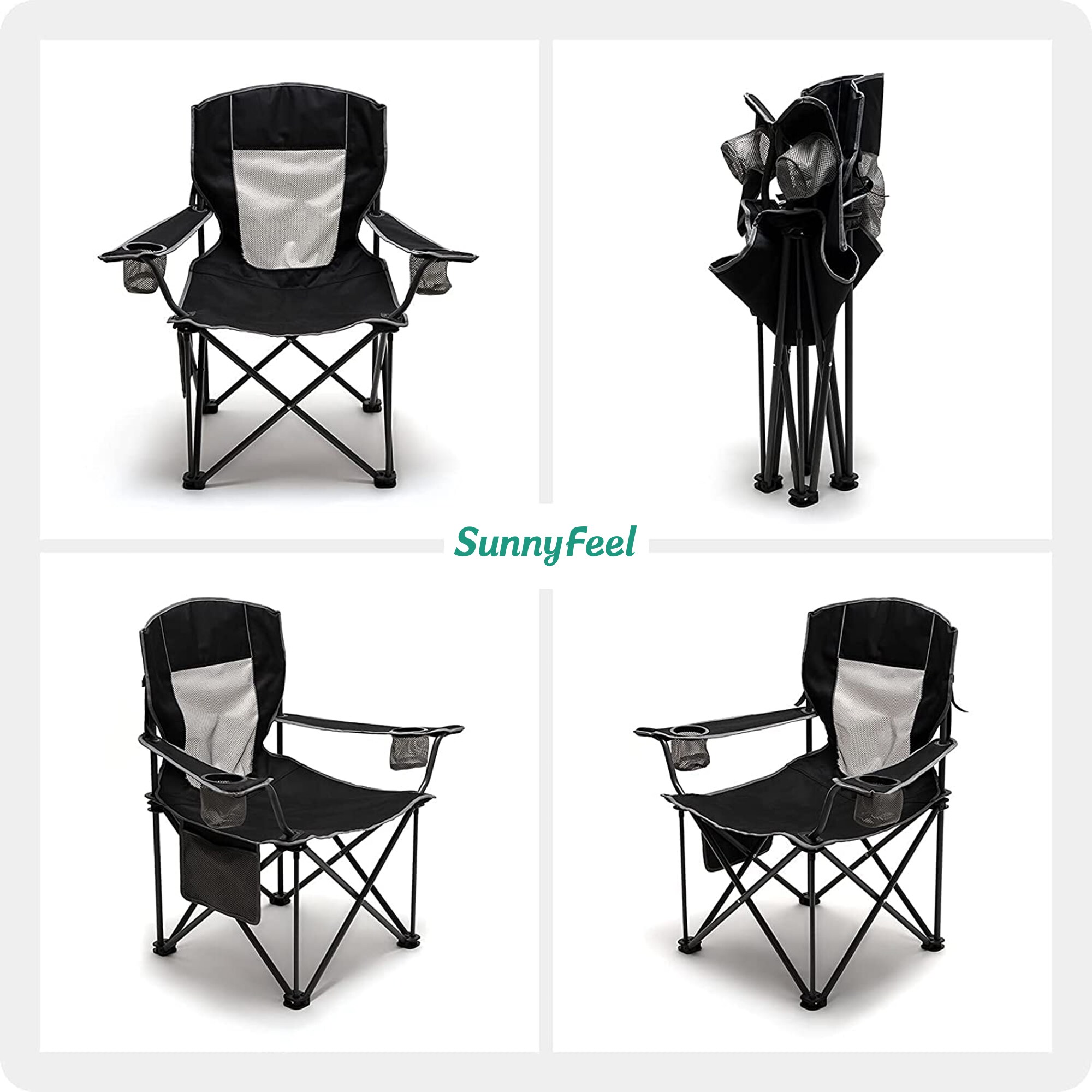 Clihome Polyester Black Folding Beach Chair CL-CCAC2481BBK1 at Lowes.com