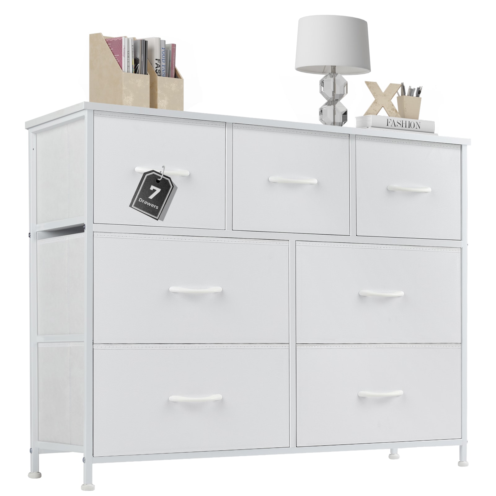 Flynama J-V-68211 White Acacia 7 -Drawer Combo dresser