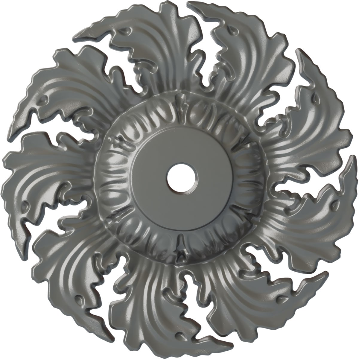 Ekena Millwork CM14NESLS Needham 14.625-in W x 14.625-in L Painted Silver Polyurethane Whole Ceiling Medallion
