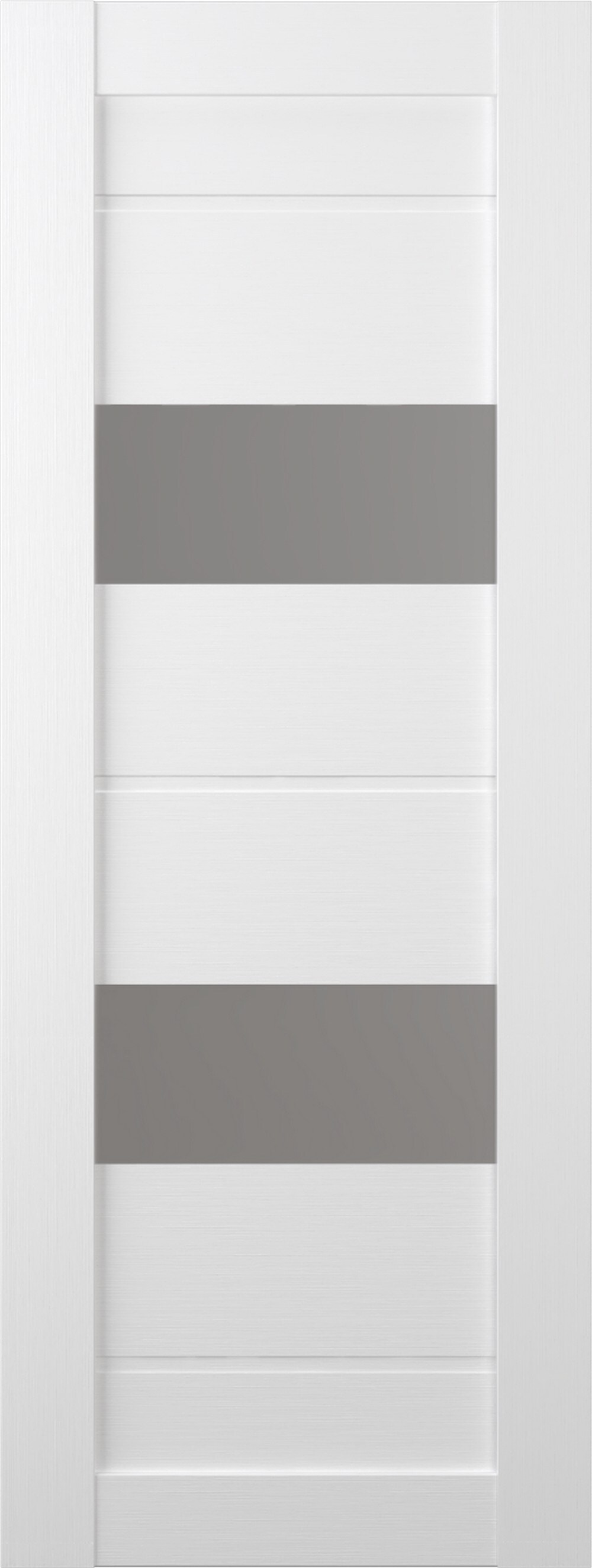 Belldinni 172252 Vita 18-in x 80-in Bianco Noble Horizontal plank Frosted glass Textured Solid core Prefinished Pine Wood Slab Door