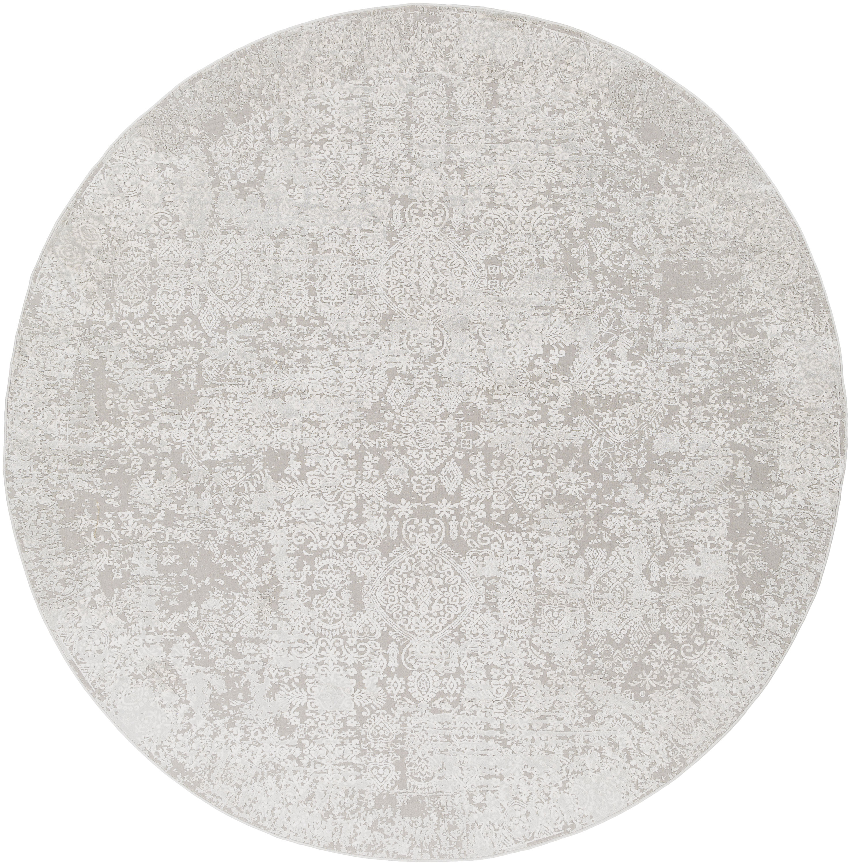 Surya AIS2306-710RD Aisha 8 x 8 (ft) Synthetic Gray Round Indoor Medallion Oriental Area rug