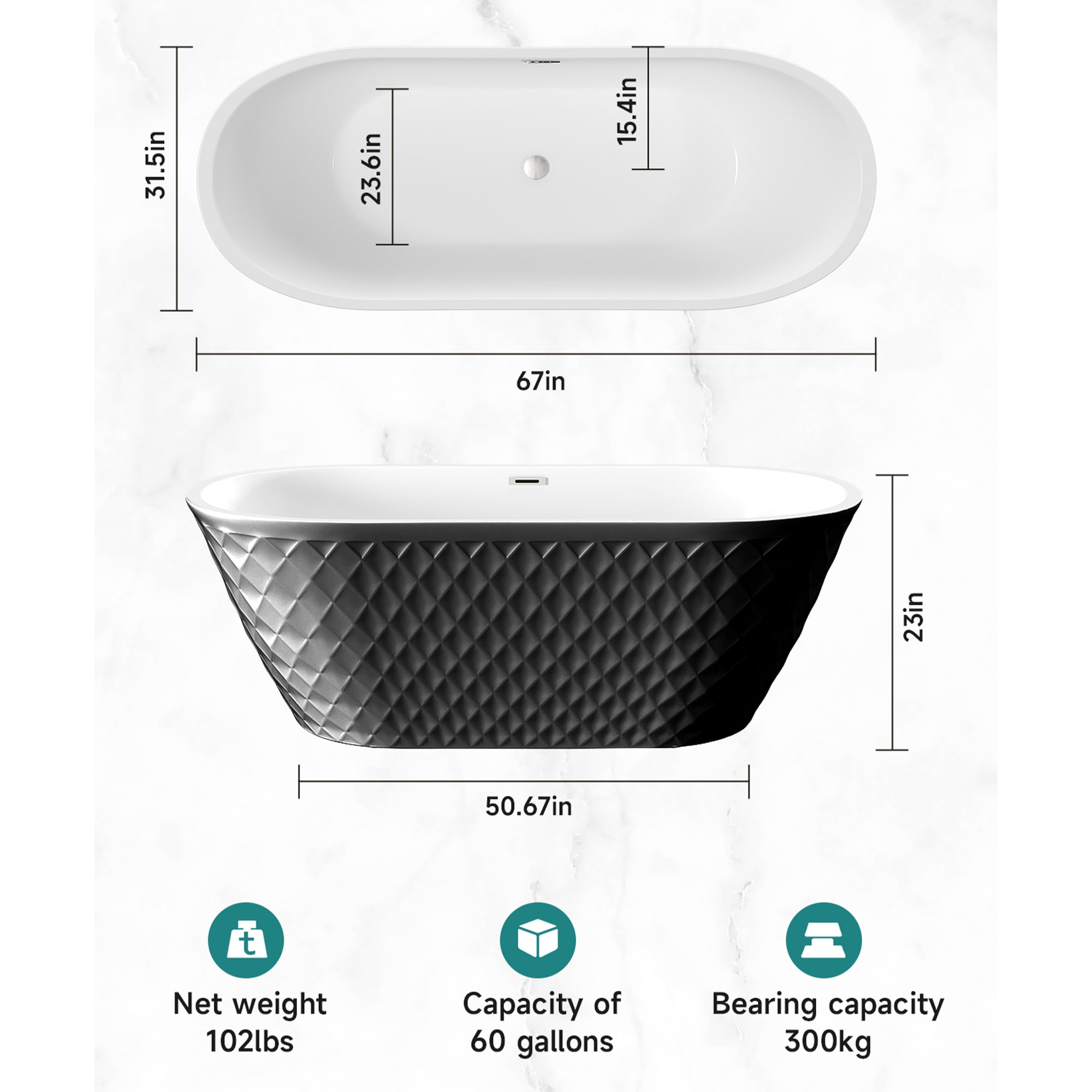WELLFOR GBTC5288BL bathtubs - View #7