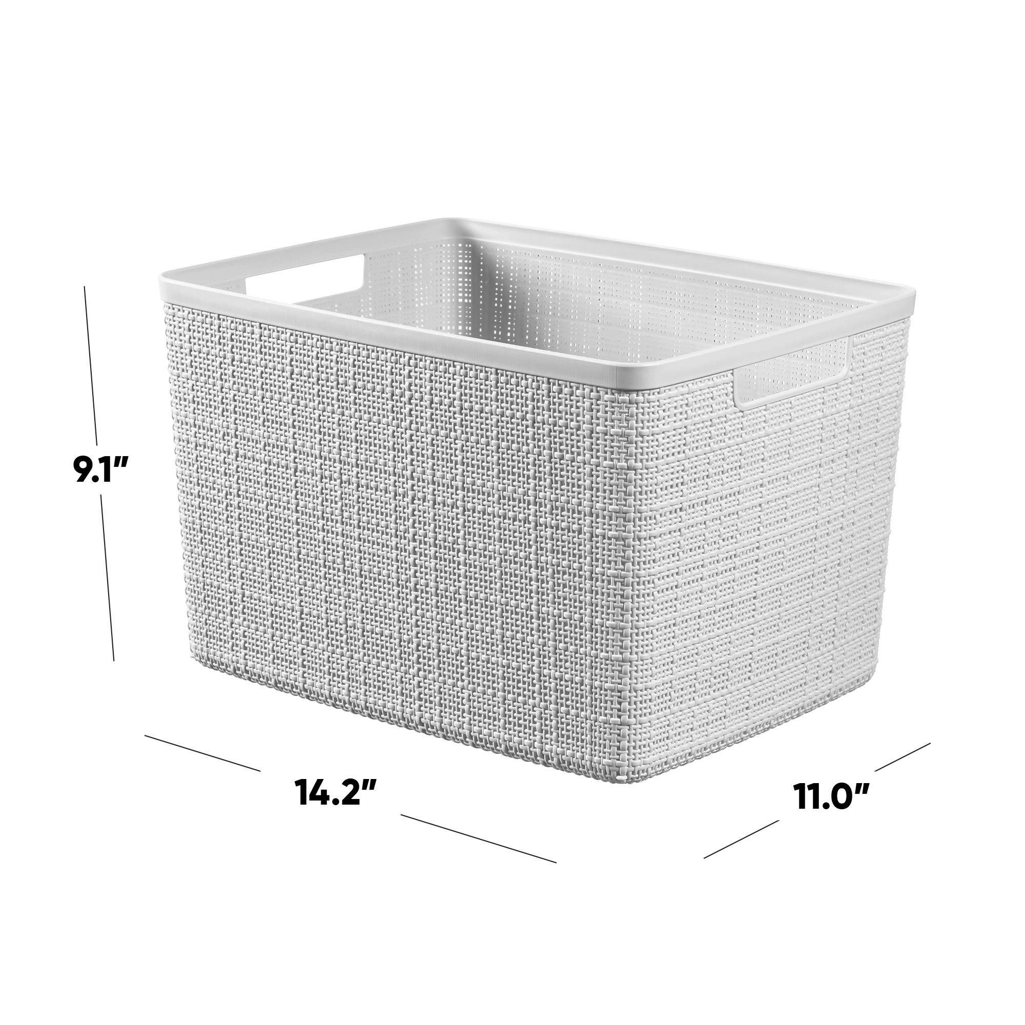 Style Selections 11-in W x 9.1-in H x 14.2-in D White Plastic Basket in the Storage  Bins & Baskets department at