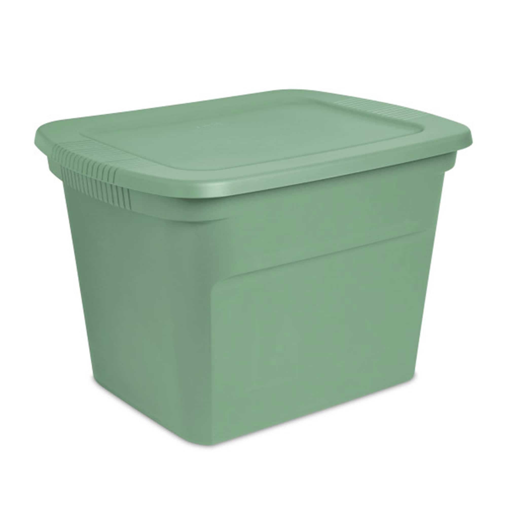 Sterilite 316787 16-Pack (18.3-in W x 16.2-in H x 23.5-in D) Green Plastic Stackable Bin