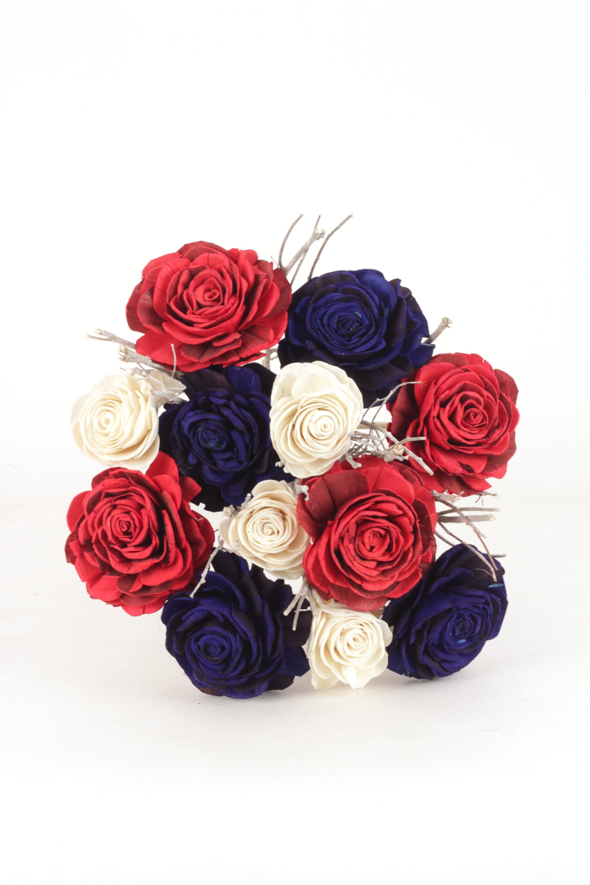 Lowe's L09491 20-in Dozen Red White Blue Indoor Desktop Rose Artificial flower