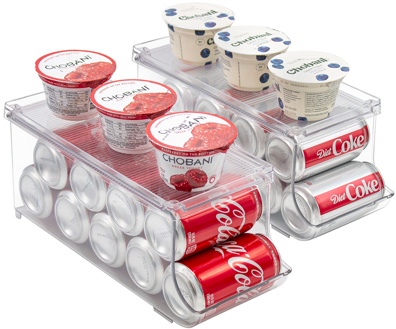 Sorbus Soda Can Organizer with Lid ,Clear
