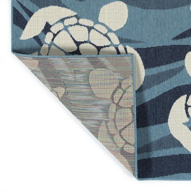 Kaleen Amalie 2 x 8 Light Blue Indoor/Outdoor Animal Print Coastal Runner Kaleen Amalie 2 x 8 Light Blue Indoor/Outdoor Animal Print Coastal Runner