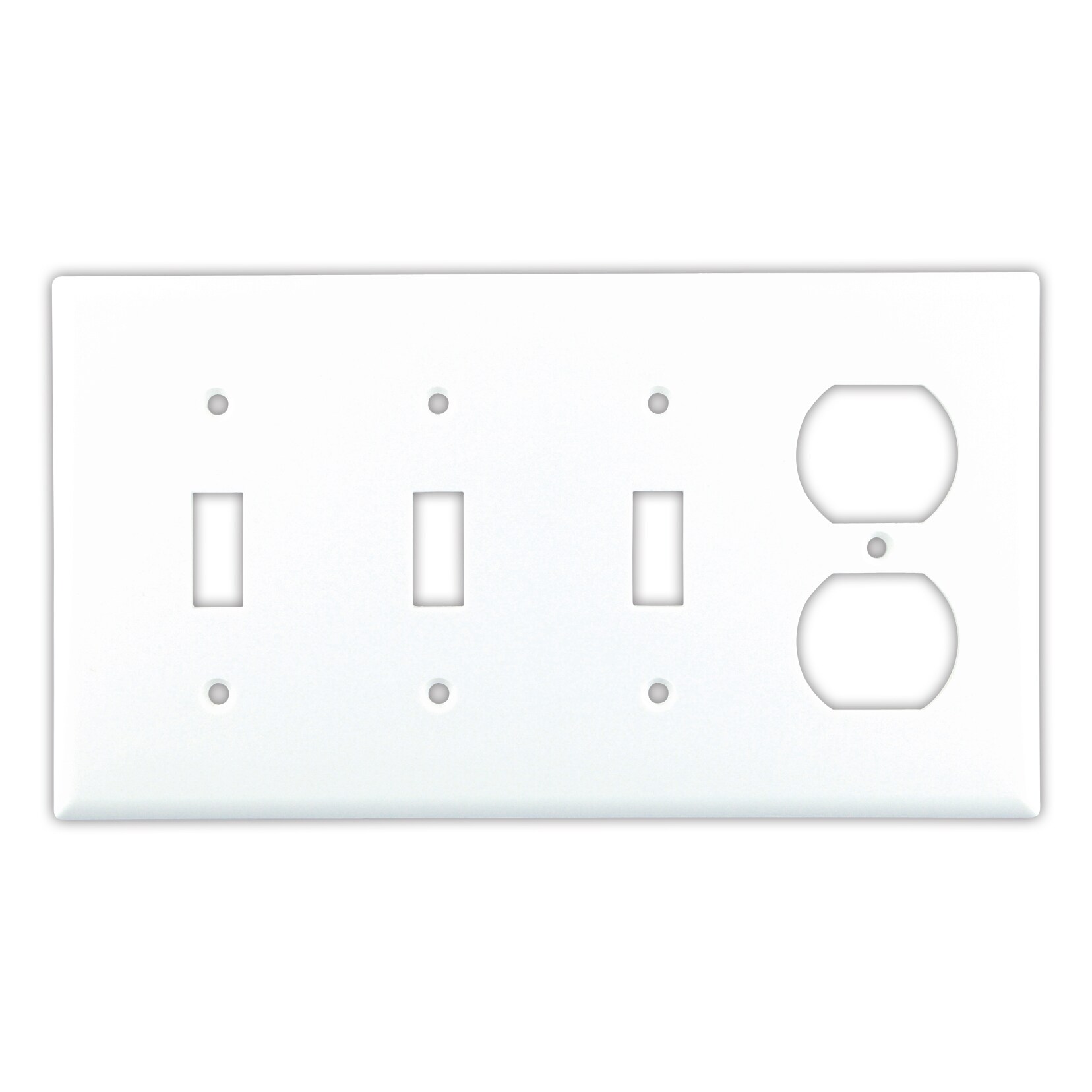 Eaton 4-Gang White Plastic Wall Plate at Lowes.com